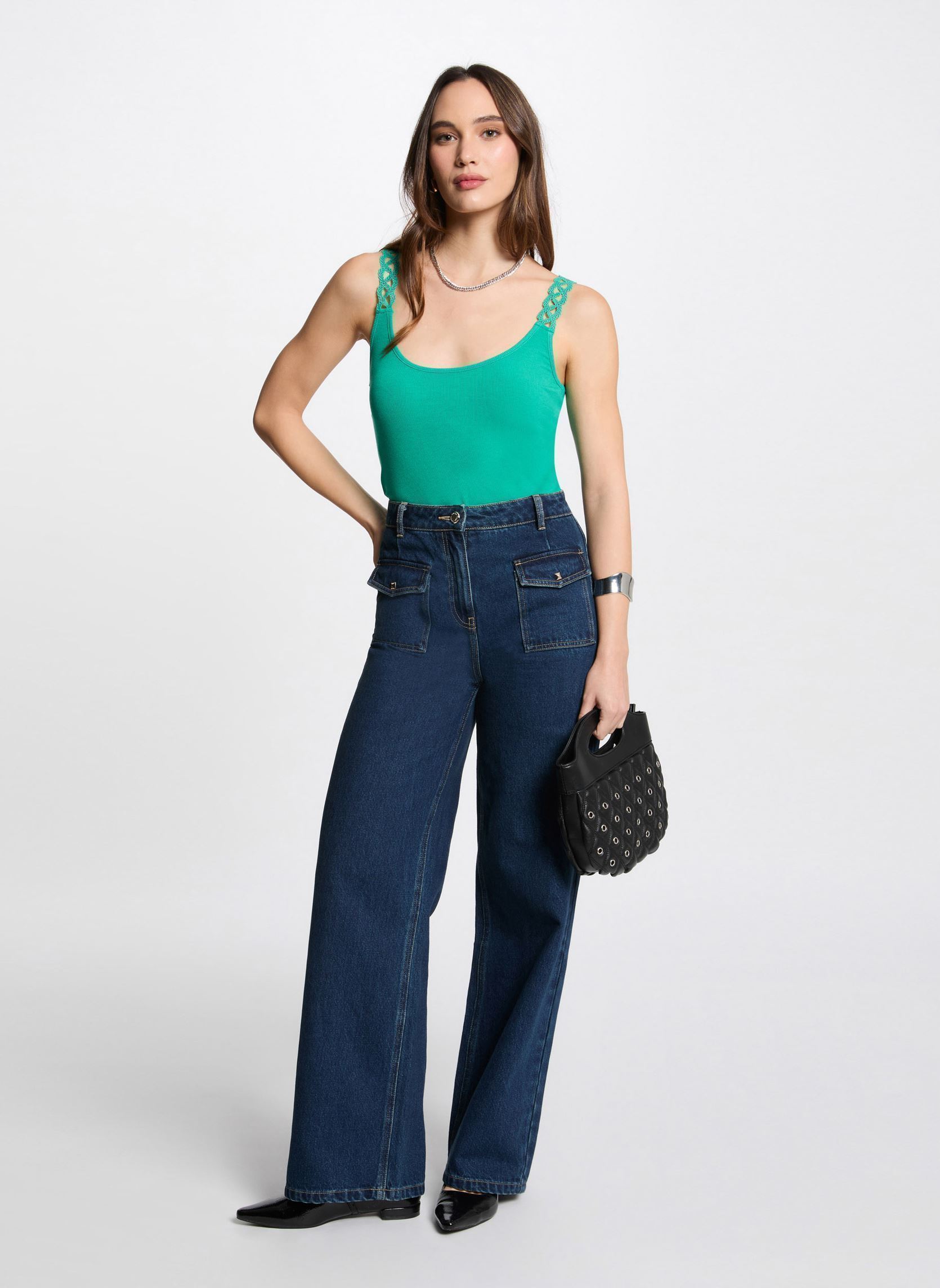 Débardeurs 251-DOUBI femme vert Morgan Débardeurs 251-DOUBI femme vert TROPIQUE M
