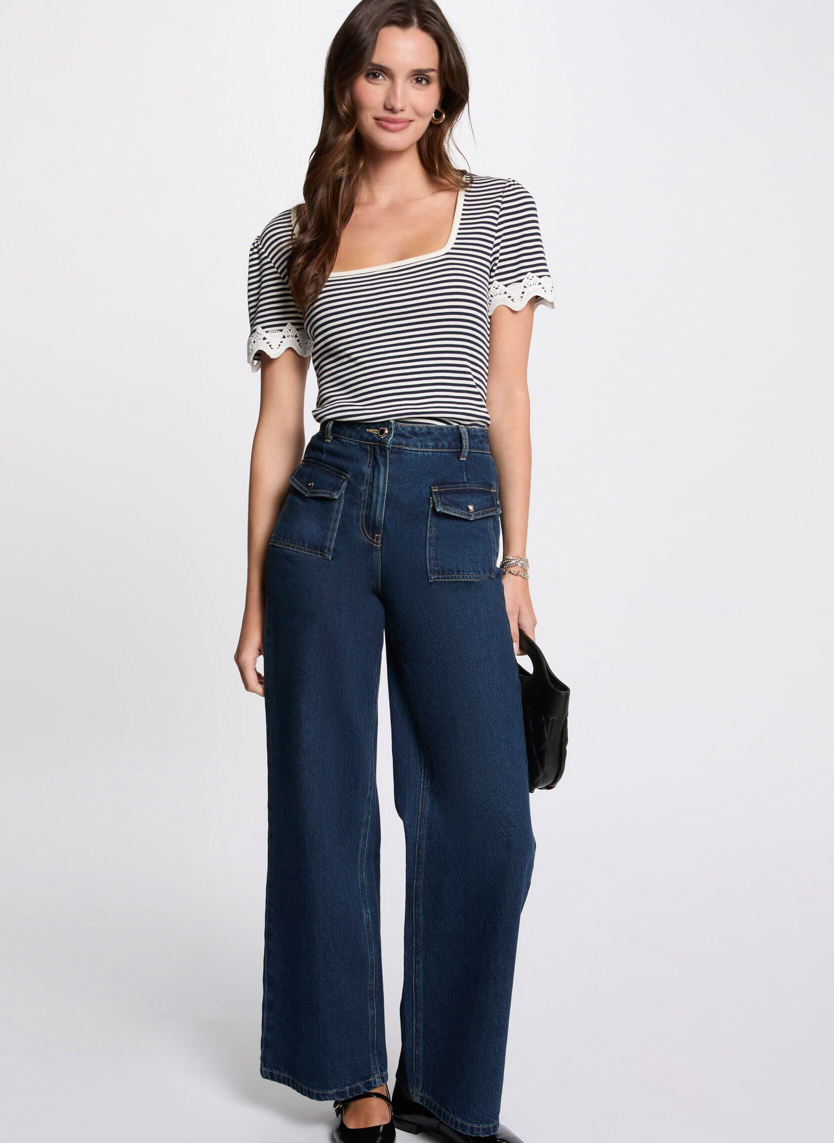 Tee-shirts manches courtes 251-DELSA femme bleu Morgan Tee-shirts manches courtes 251-DELSA femme bleu MARINE/OFF WHITE