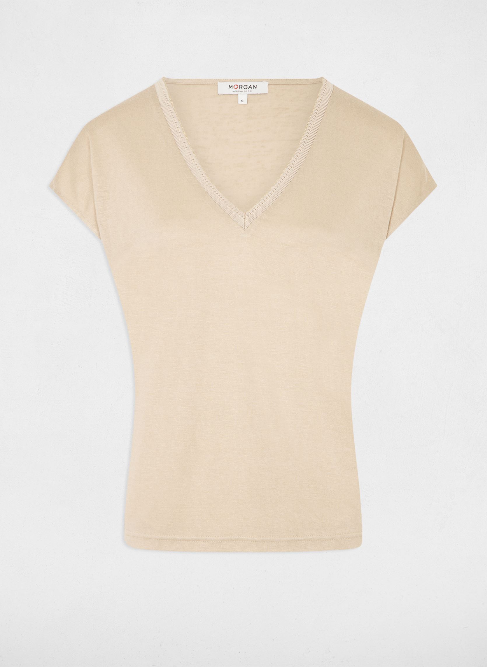 Tee-shirts manches courtes 241-DAGA femme beige Morgan Tee-shirts manches courtes 241-DAGA femme beige BEIGE