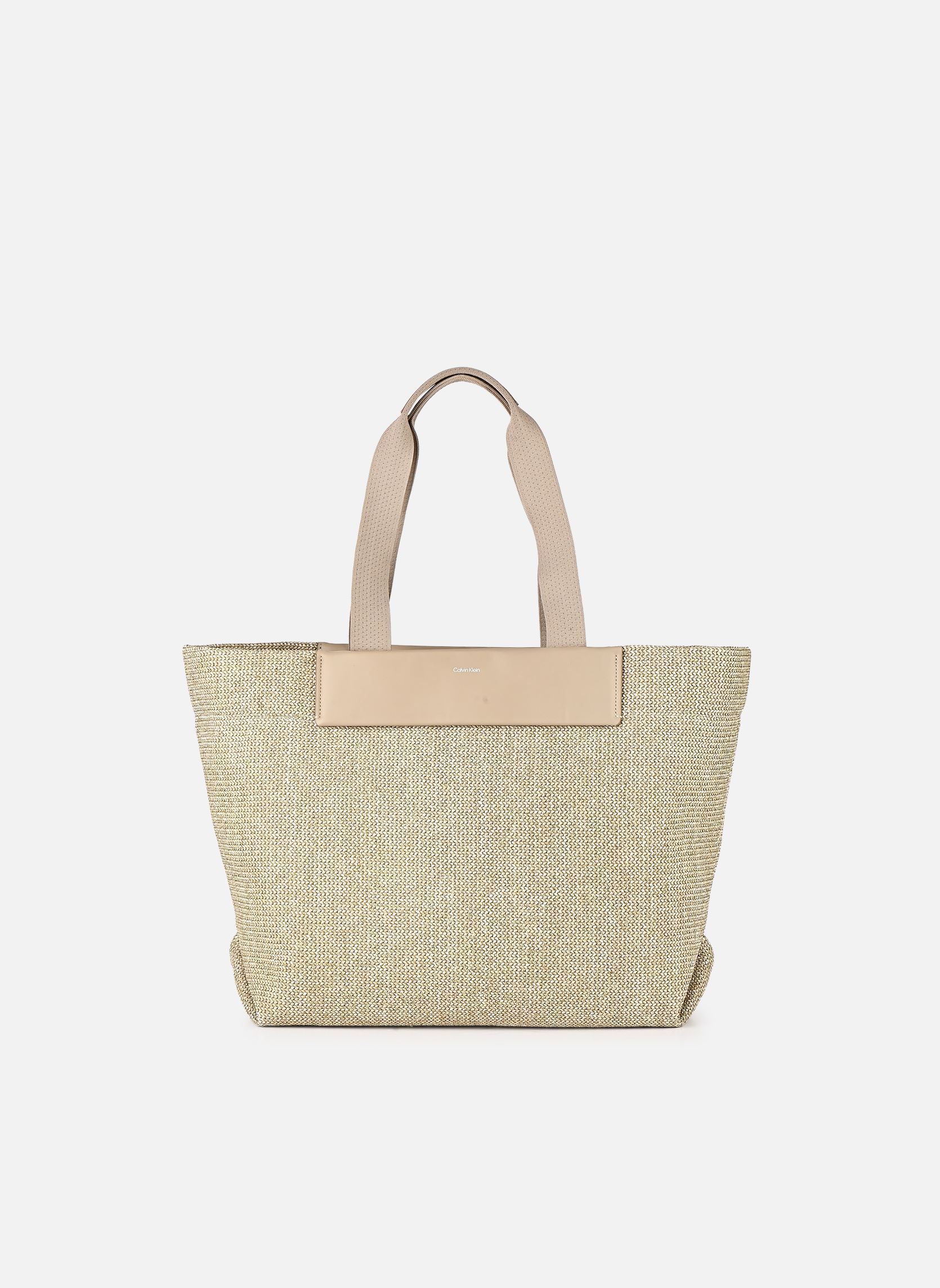 Cabas Calvin Klein CK RAFFIA LARGE SHOPPER – Beige - vue 2