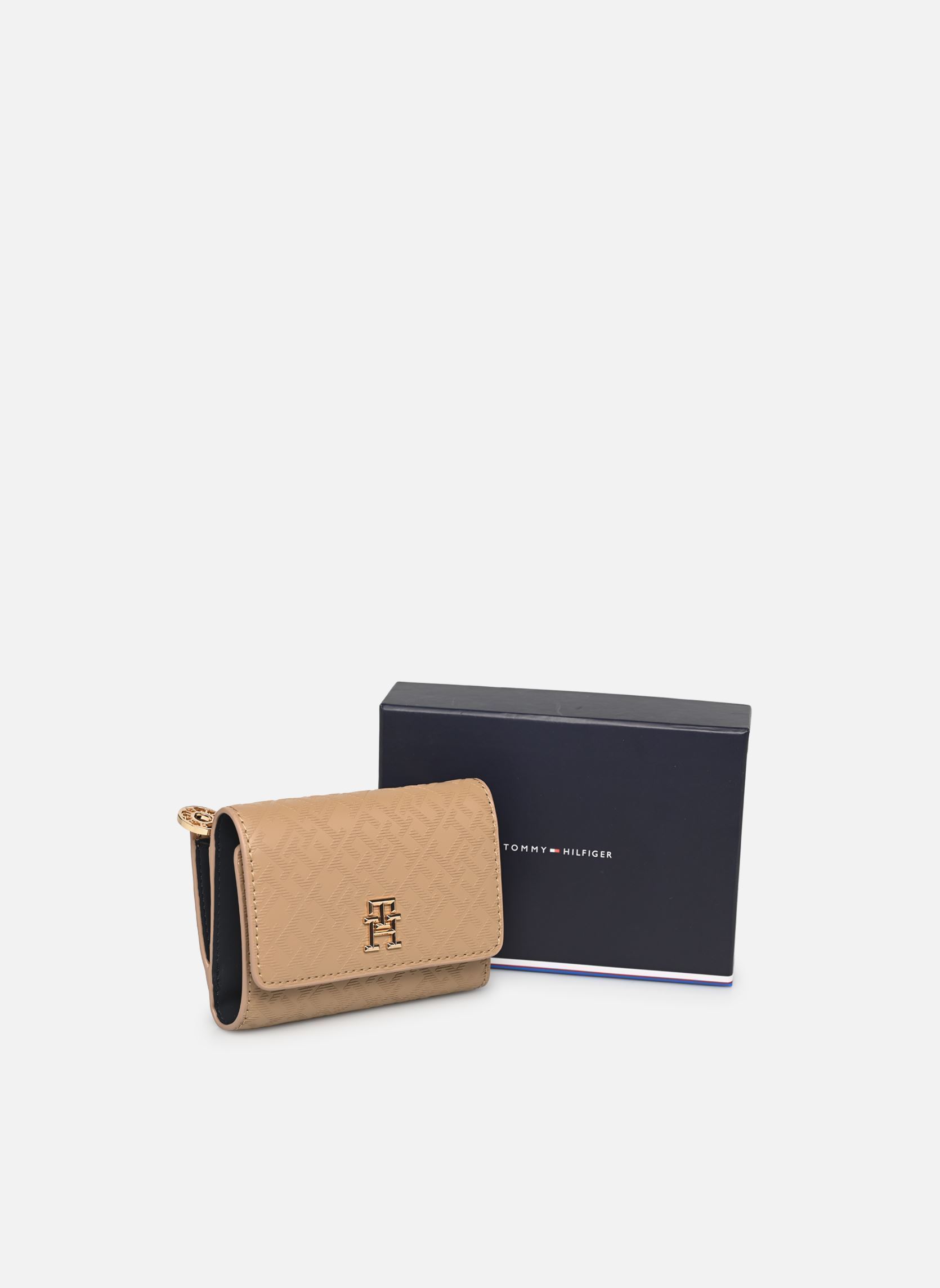 Geldbeutel TH DISTINCT TRIFOLD WALLET MONO damen braun Tommy Hilfiger Geldbeutel TH DISTINCT TRIFOLD WALLET MONO damen braun SAFARI CANVAS