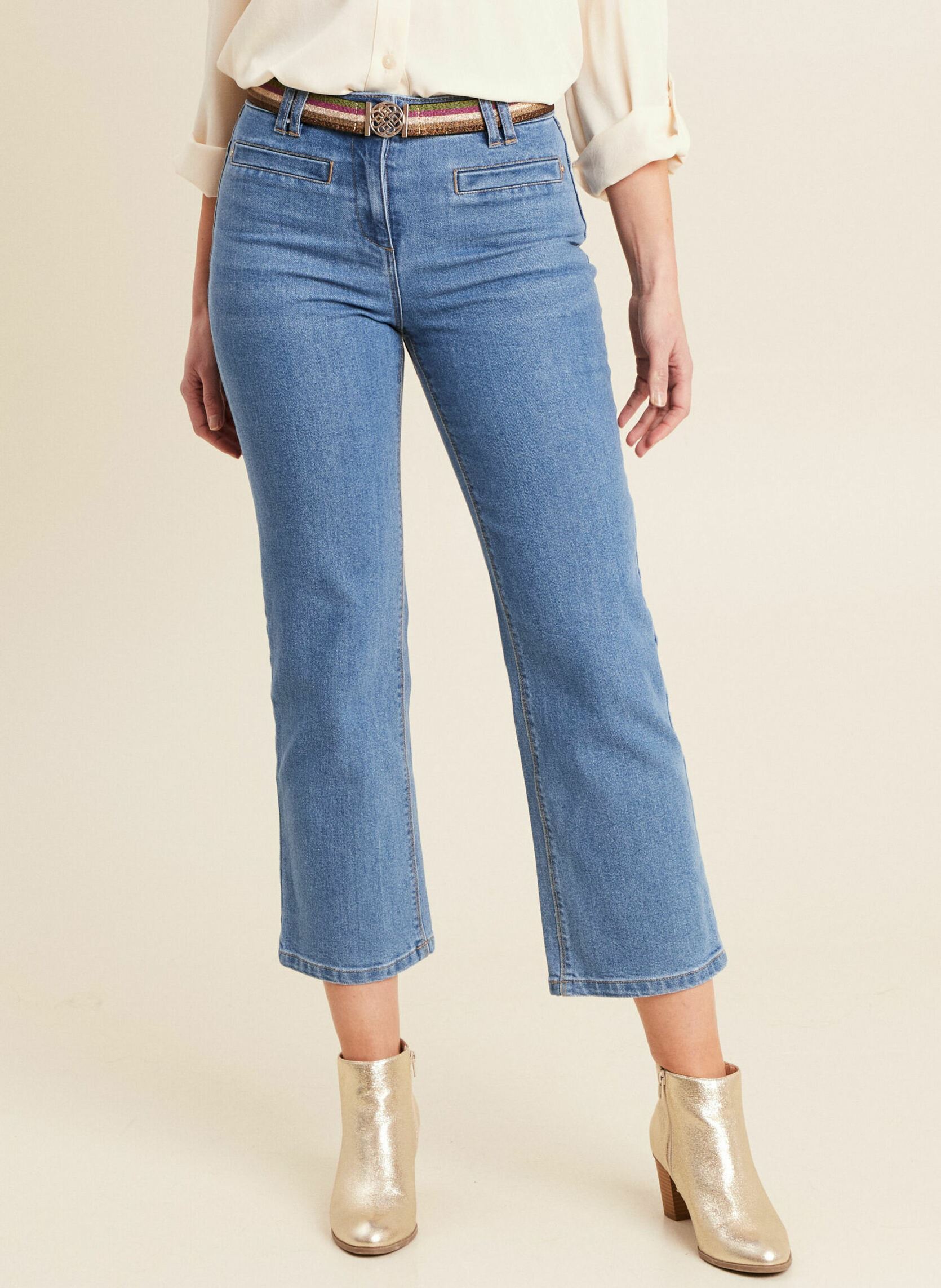 Wijde jeans / Flared Jeans PEBRAZILIAJ dames blauw Bréal Wijde jeans / Flared Jeans PEBRAZILIAJ dames blauw DENIM DOUBLE STONE