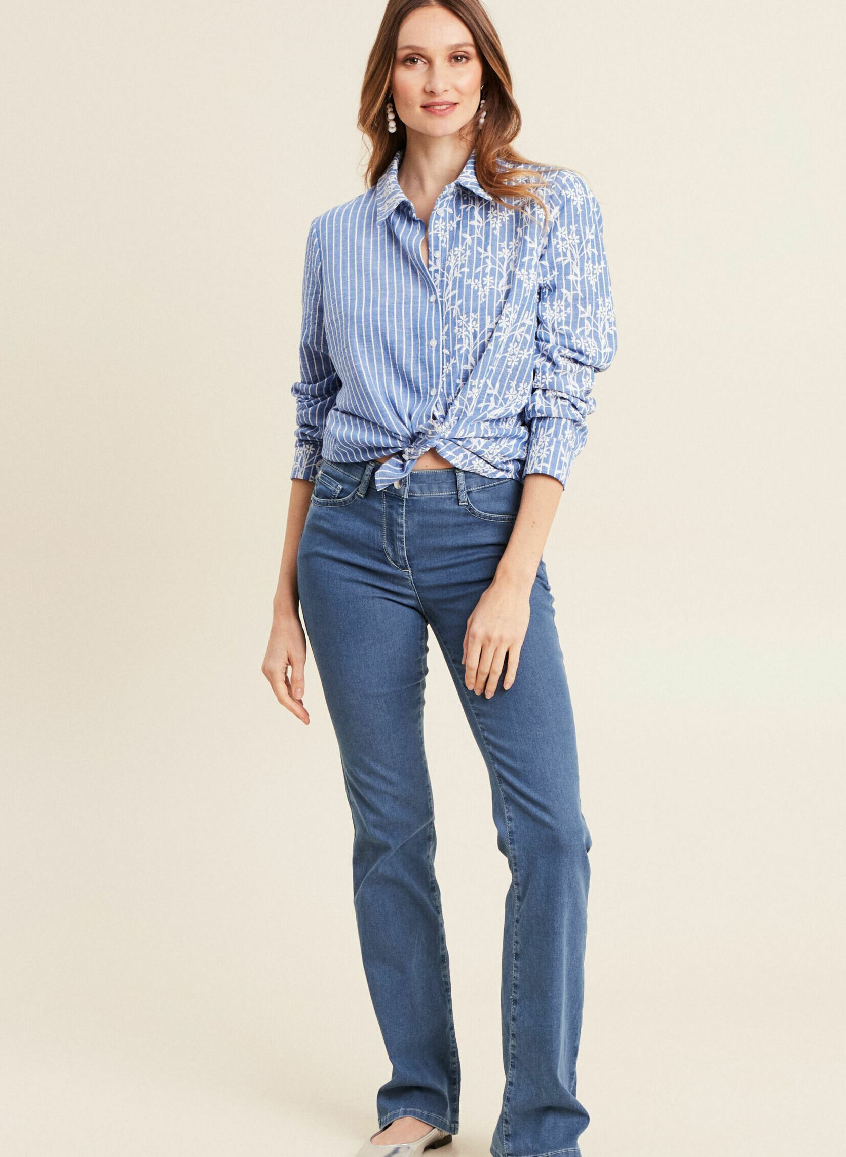 Langarm-Hemden CHEGUMSTRIPE damen blau Bréal Langarm-Hemden CHEGUMSTRIPE damen blau BRO-GUMFLOWER-B