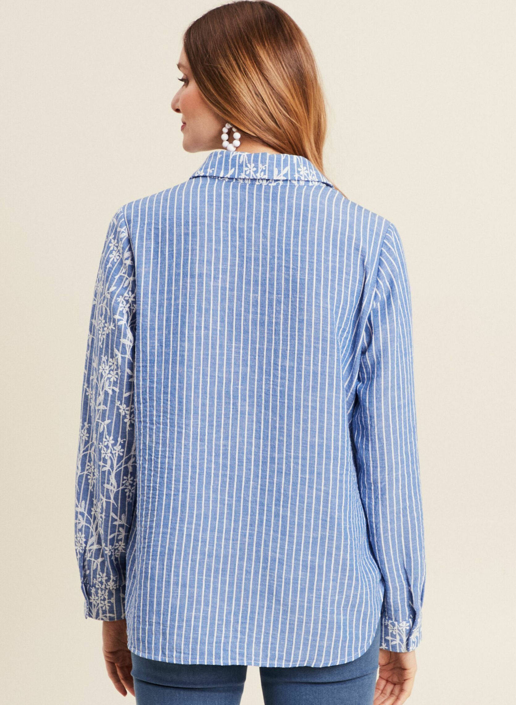Langarm-Hemden CHEGUMSTRIPE damen blau Bréal Langarm-Hemden CHEGUMSTRIPE damen blau BRO-GUMFLOWER-B