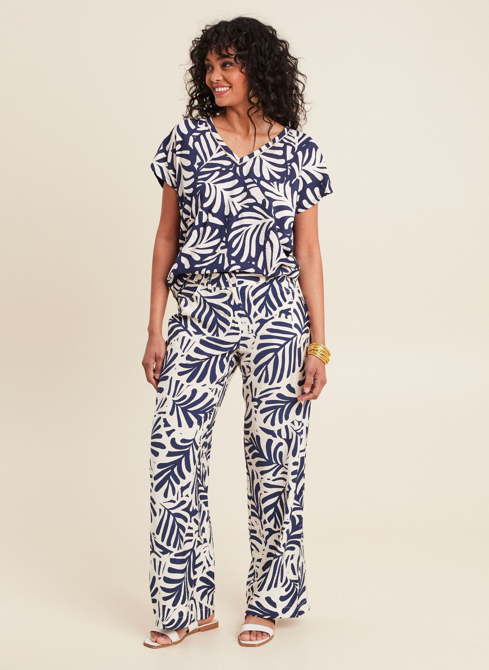 Pantalons larges PETOTEM femme bleu Bréal Pantalons larges PETOTEM femme bleu VEG-TOTEMBLANC-W