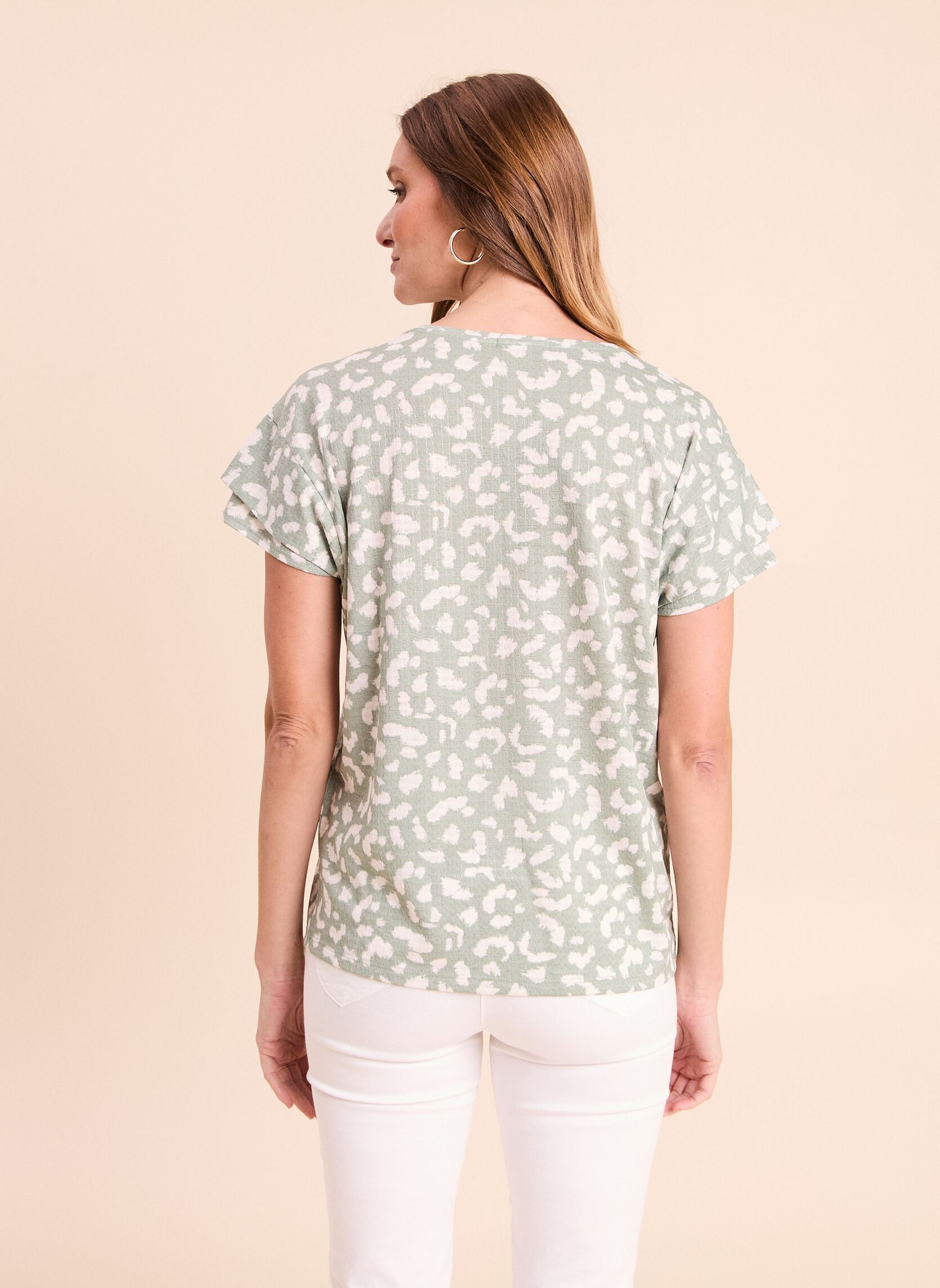 Tee-shirts manches courtes TEMIGNONNE femme vert Bréal Tee-shirts manches courtes TEMIGNONNE femme vert FLO-LEOPY-MID11