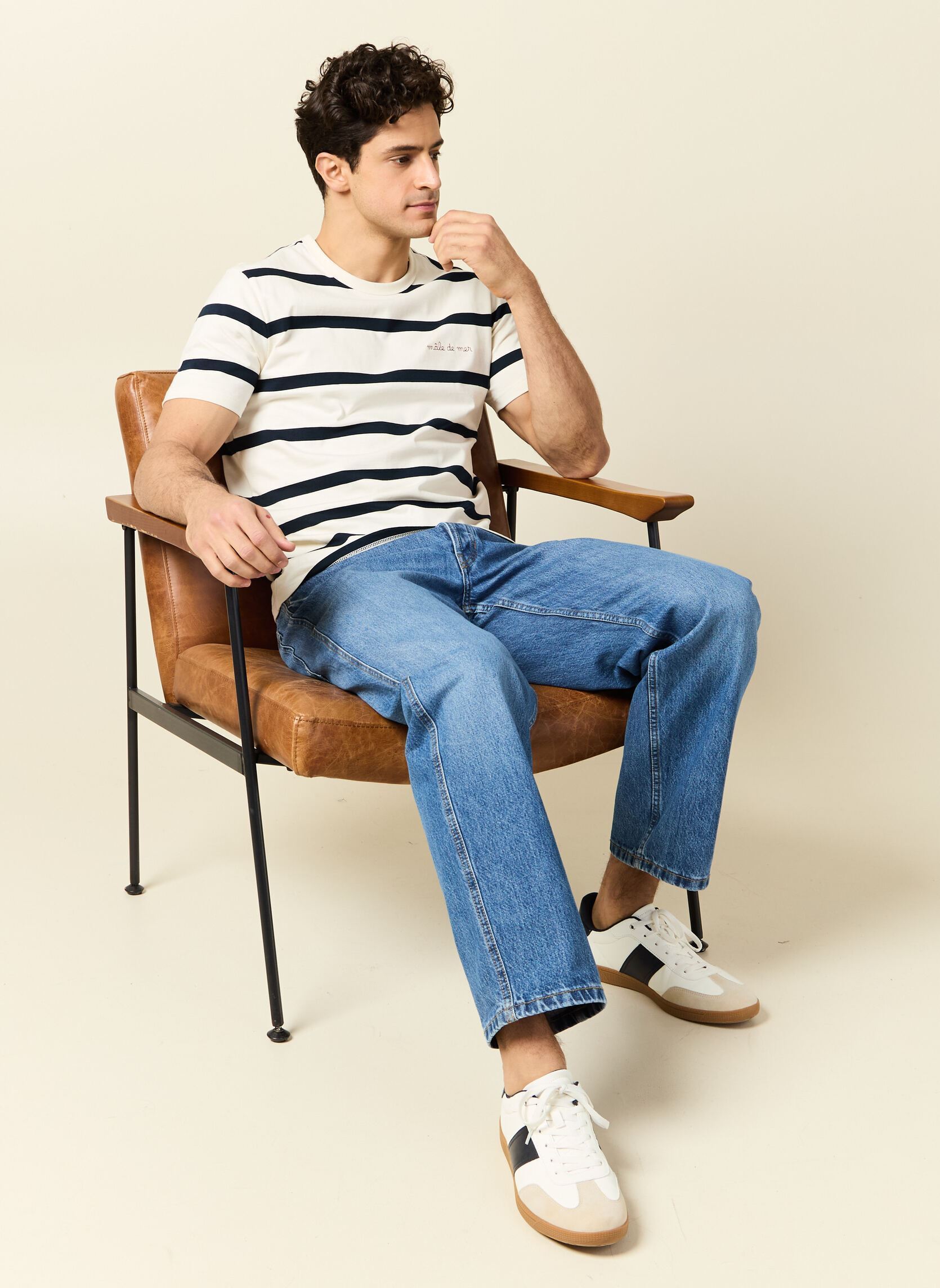 Tee-shirts manches courtes TEEMALO3H homme blanc Bonobo Tee-shirts manches courtes TEEMALO3H homme blanc COCONUT MILK