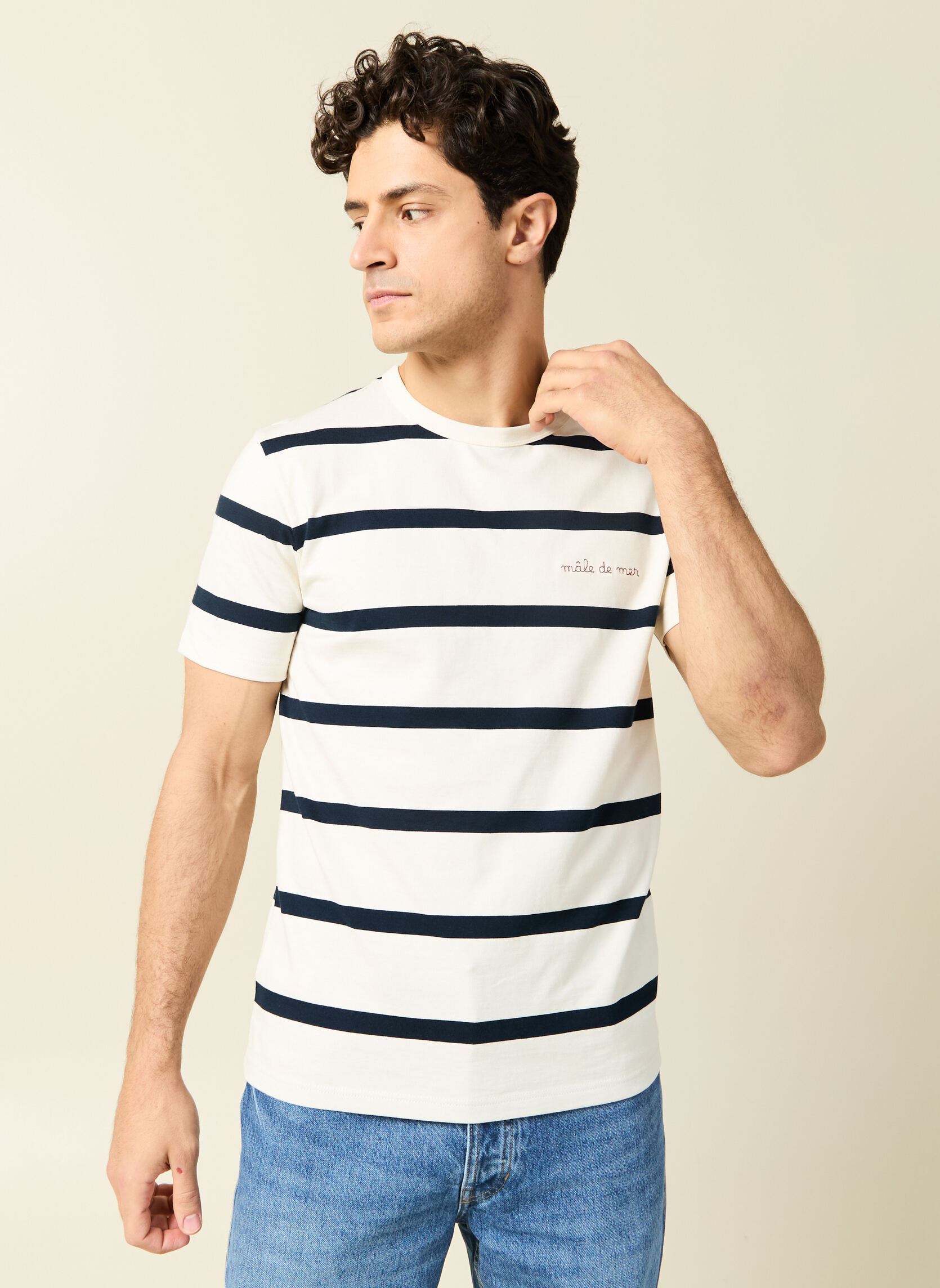 Tee-shirts manches courtes TEEMALO3H homme blanc Bonobo Tee-shirts manches courtes TEEMALO3H homme blanc COCONUT MILK