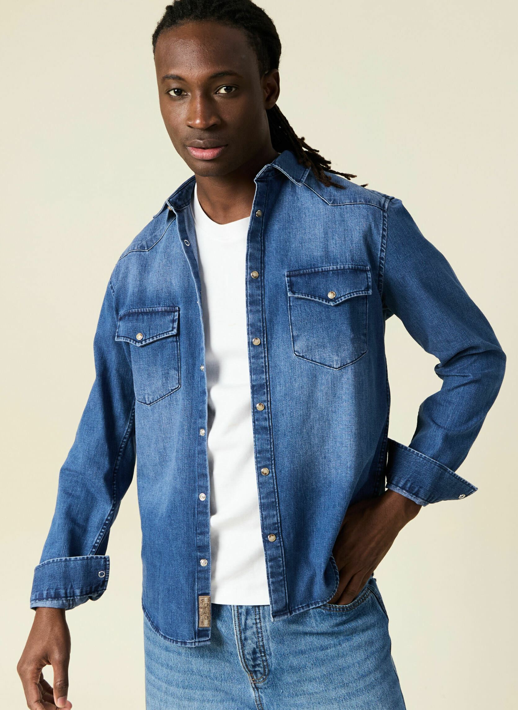 Chemises DENIMSTAR4H homme bleu Bonobo Chemises DENIMSTAR4H homme bleu DENIM STONE