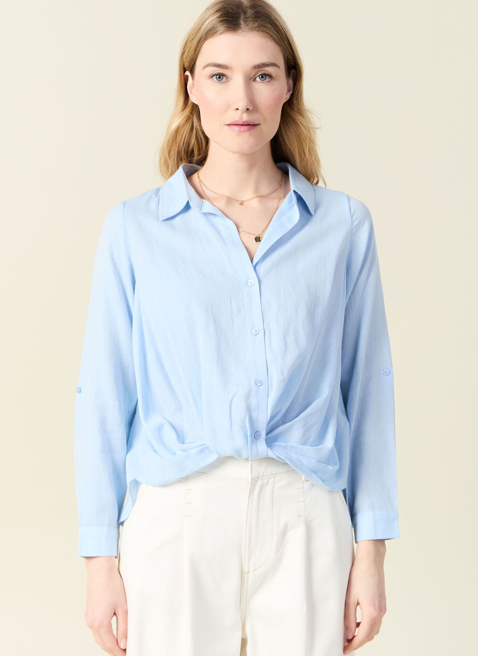 Chemises manches longues CONGCHEMF femme bleu Bonobo Chemises manches longues CONGCHEMF femme bleu FORGET-ME-NOT