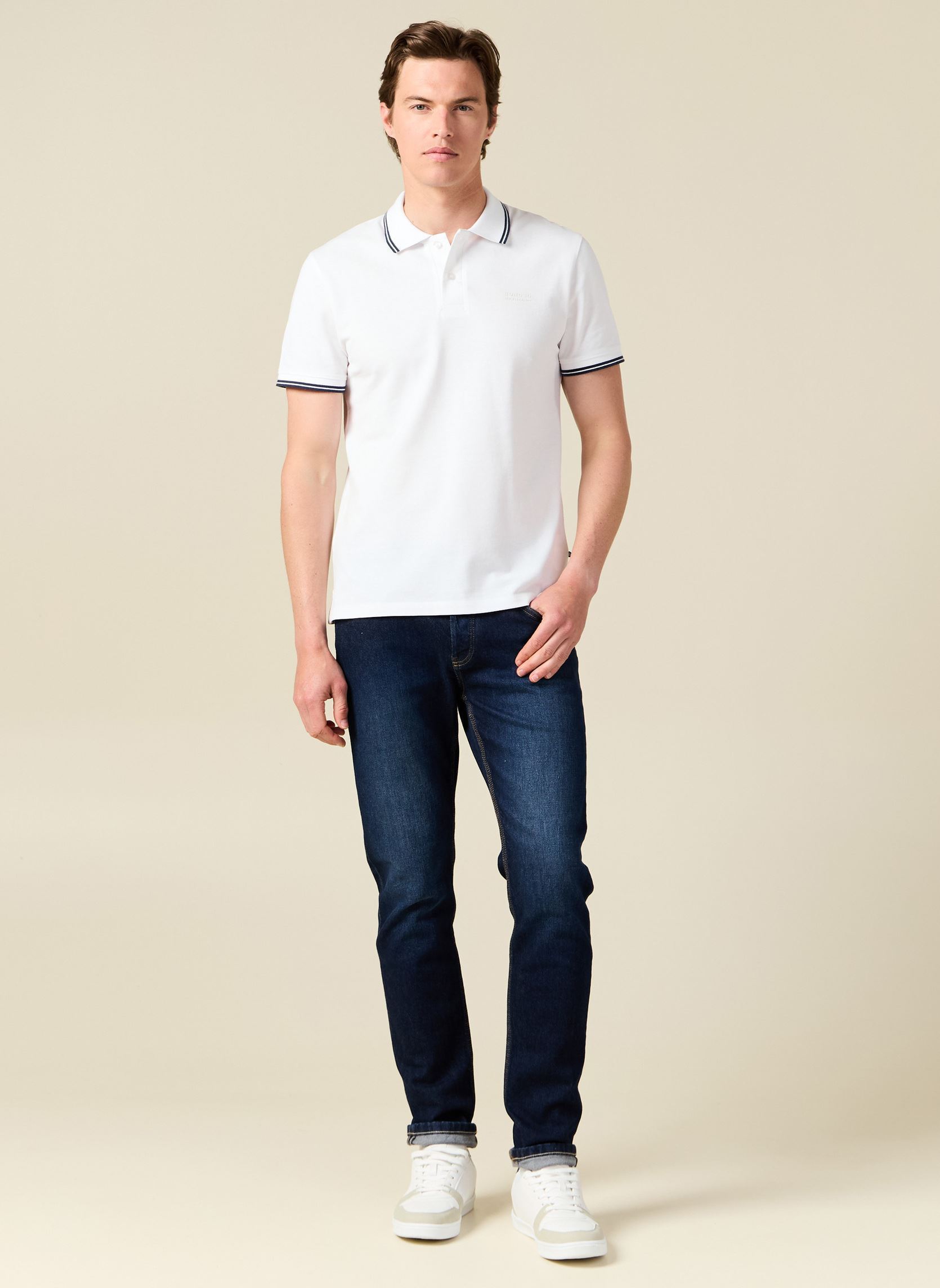 Kurzarm-Poloshirts POLUNI2H herren weiß Bonobo Kurzarm-Poloshirts POLUNI2H herren weiß BRIGHT WHITE