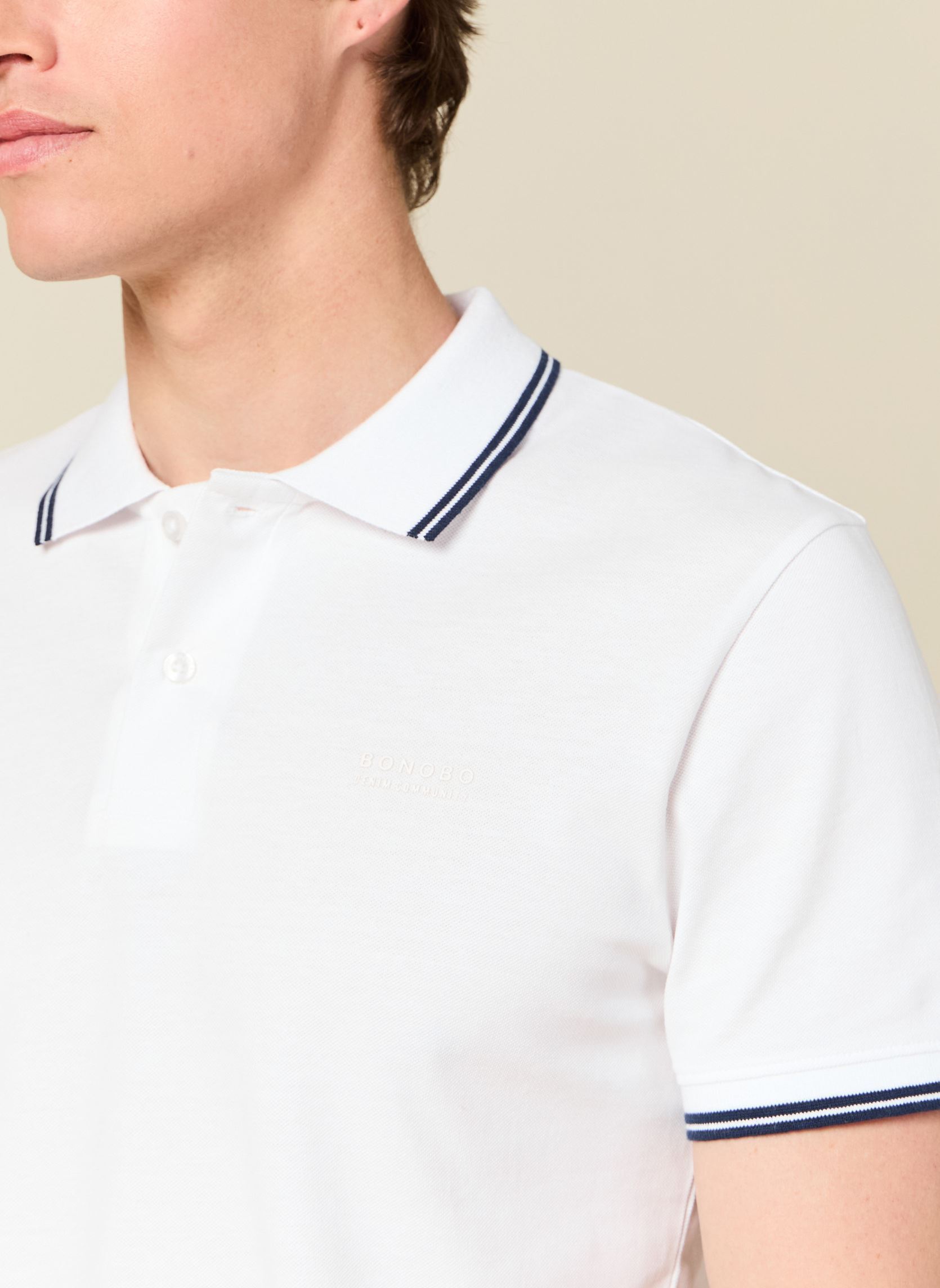 Kurzarm-Poloshirts POLUNI2H herren weiß Bonobo Kurzarm-Poloshirts POLUNI2H herren weiß BRIGHT WHITE
