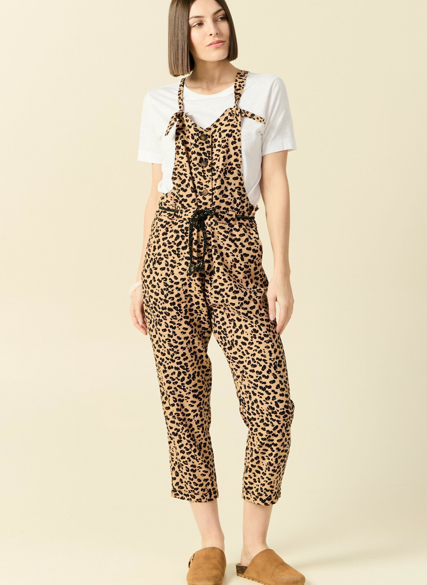 Salopettes CAIRE-LINLEO femme marron Bonobo Salopettes CAIRE-LINLEO femme marron LEO-TRICOLORE-BR