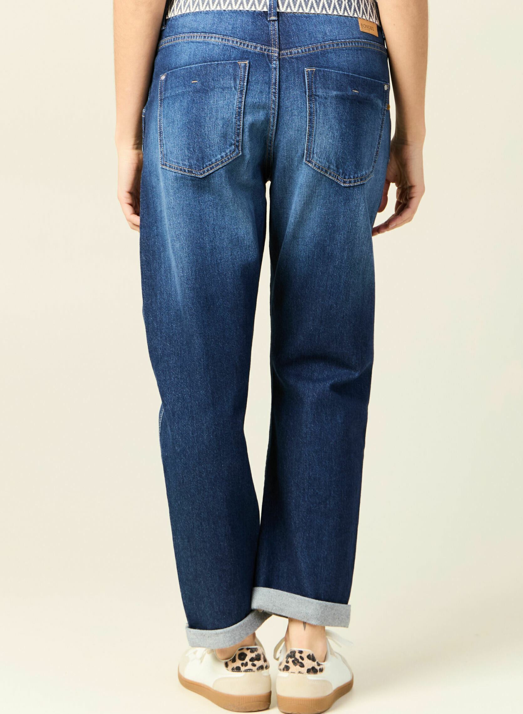 Wijde jeans / Flared Jeans PARIS-BELT dames blauw Bonobo Wijde jeans / Flared Jeans PARIS-BELT dames blauw DENIM BRUT