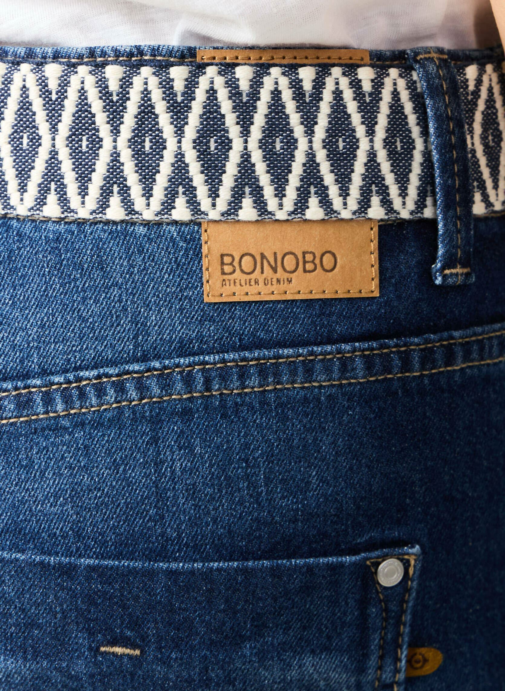 Wijde jeans / Flared Jeans PARIS-BELT dames blauw Bonobo Wijde jeans / Flared Jeans PARIS-BELT dames blauw DENIM BRUT