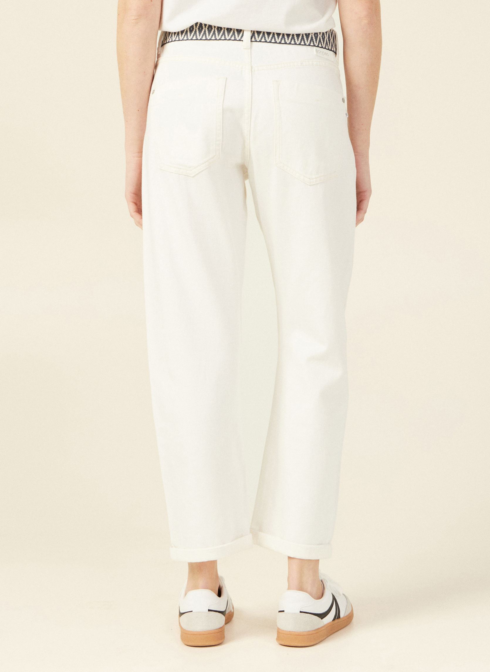 Jeans large PARIS-BELT1 femme blanc Bonobo Jeans large PARIS-BELT1 femme blanc DENIM OFF WHITE