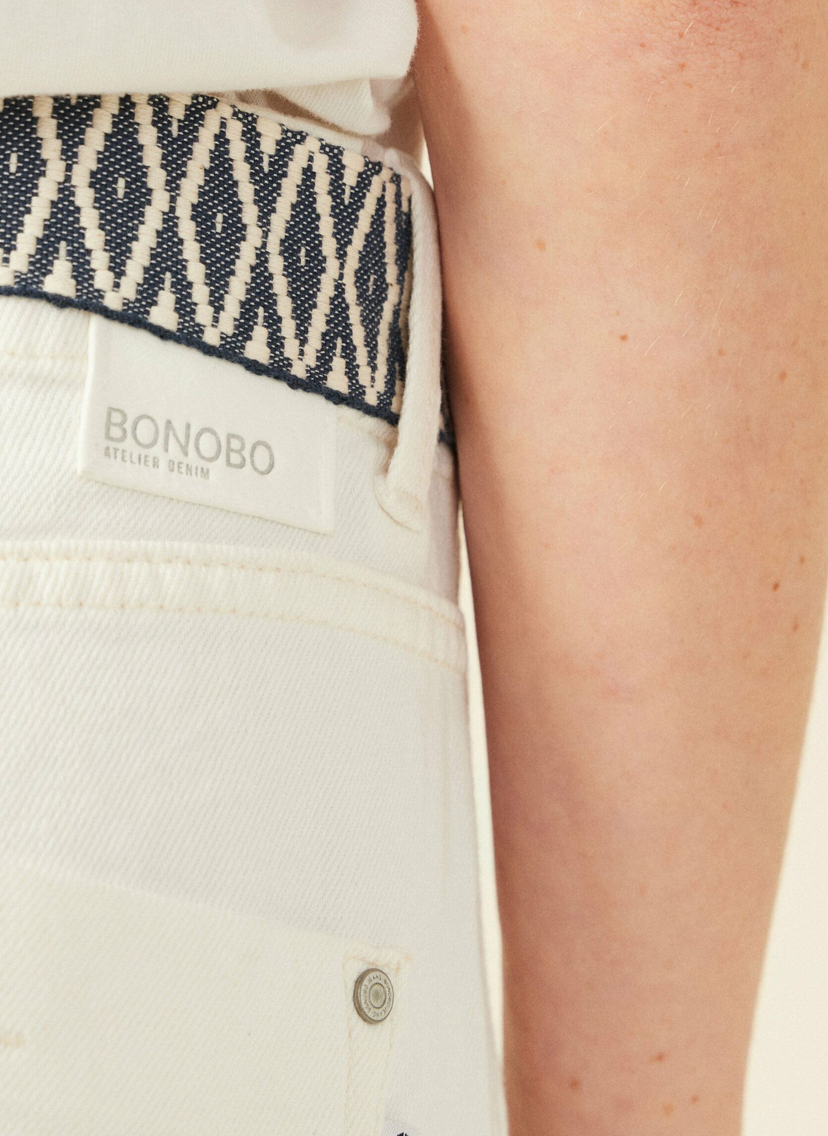 Jeans large PARIS-BELT1 femme blanc Bonobo Jeans large PARIS-BELT1 femme blanc DENIM OFF WHITE