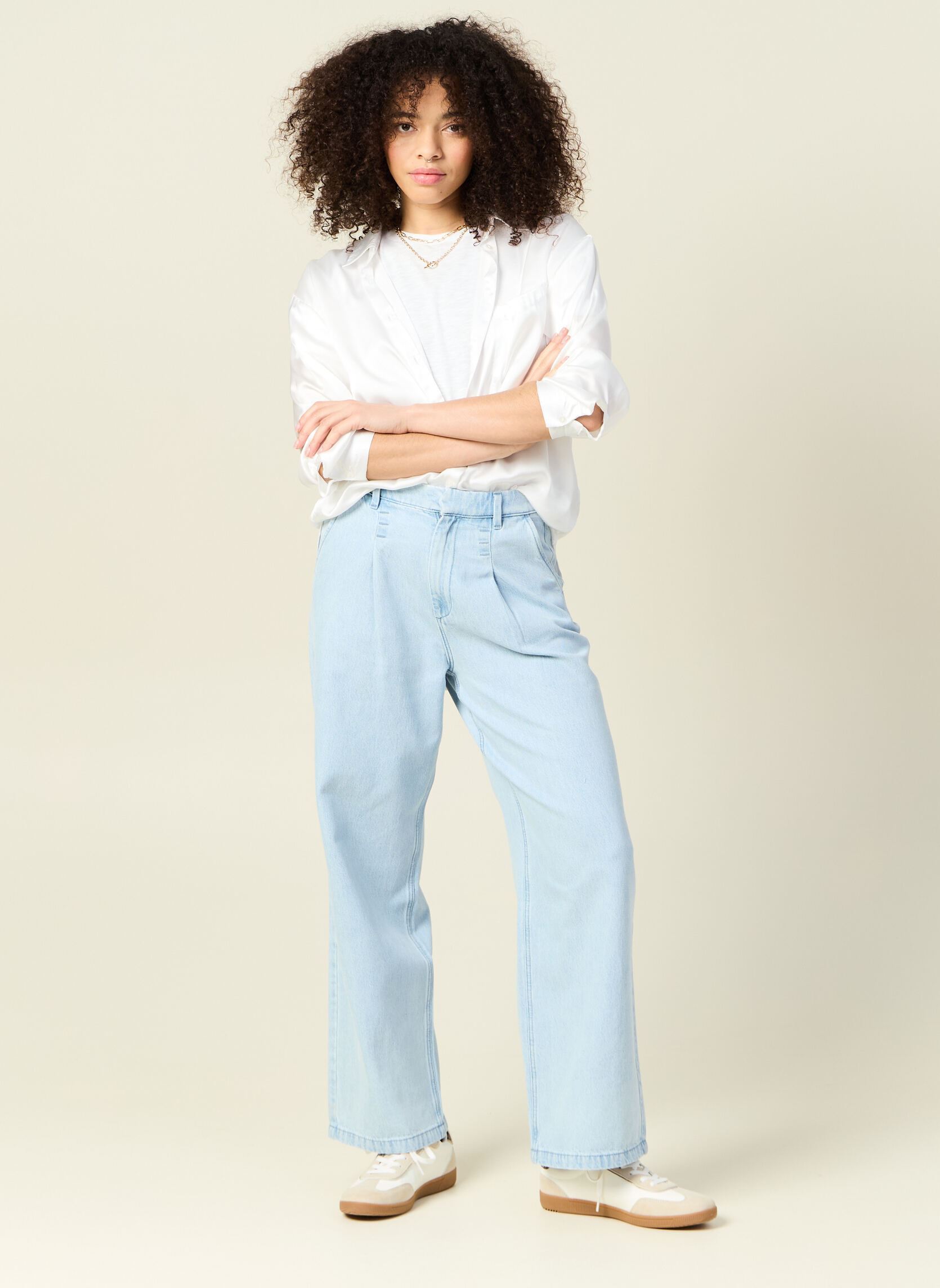 Flared jeans LISBOA-BELLE dames blauw Bonobo Flared jeans LISBOA-BELLE dames blauw DENIM BLEACH