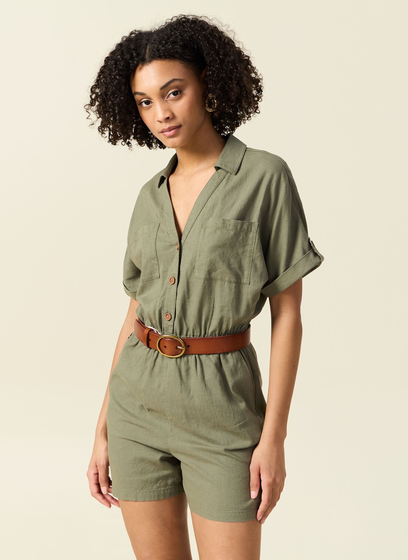 Kurze Jumpsuits CAIRE-SOFT damen grün Bonobo Kurze Jumpsuits CAIRE-SOFT damen grün FOUR LEAF CLOVER