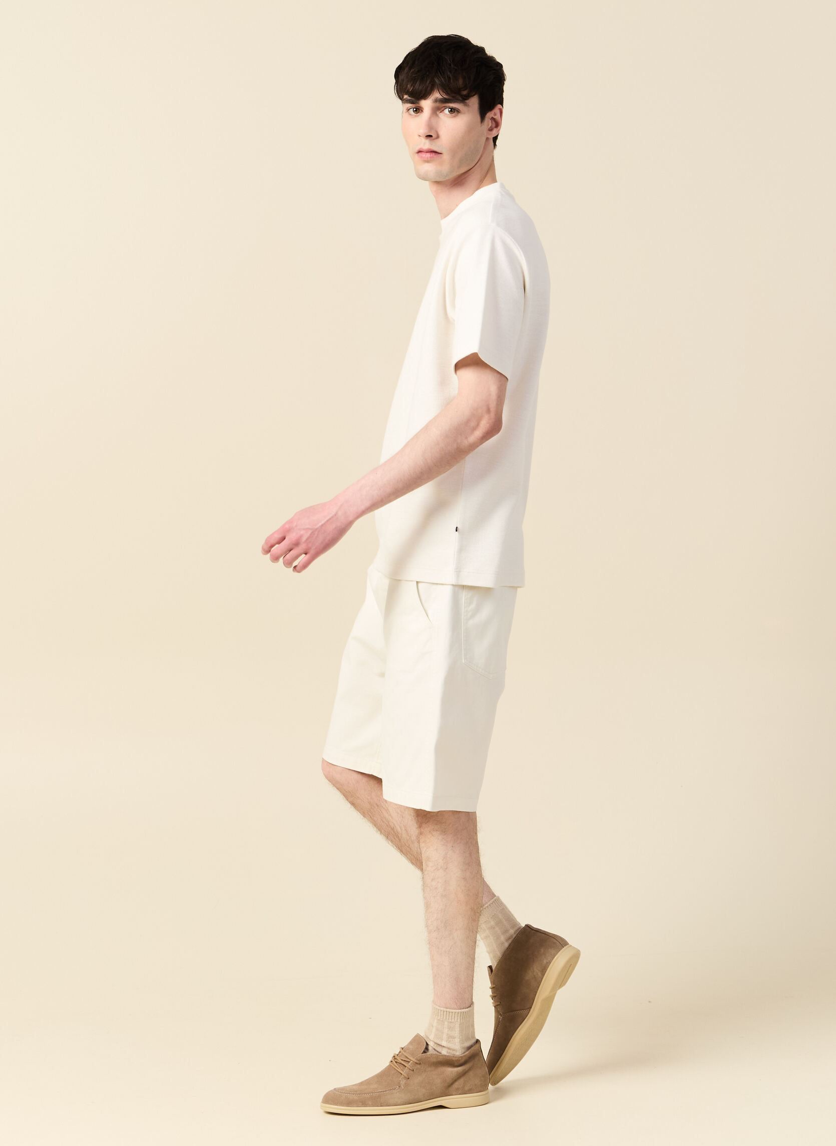 T-shirts met korte mouwen TEESETH heren wit Bonobo T-shirts met korte mouwen TEESETH heren wit Coconut Milk