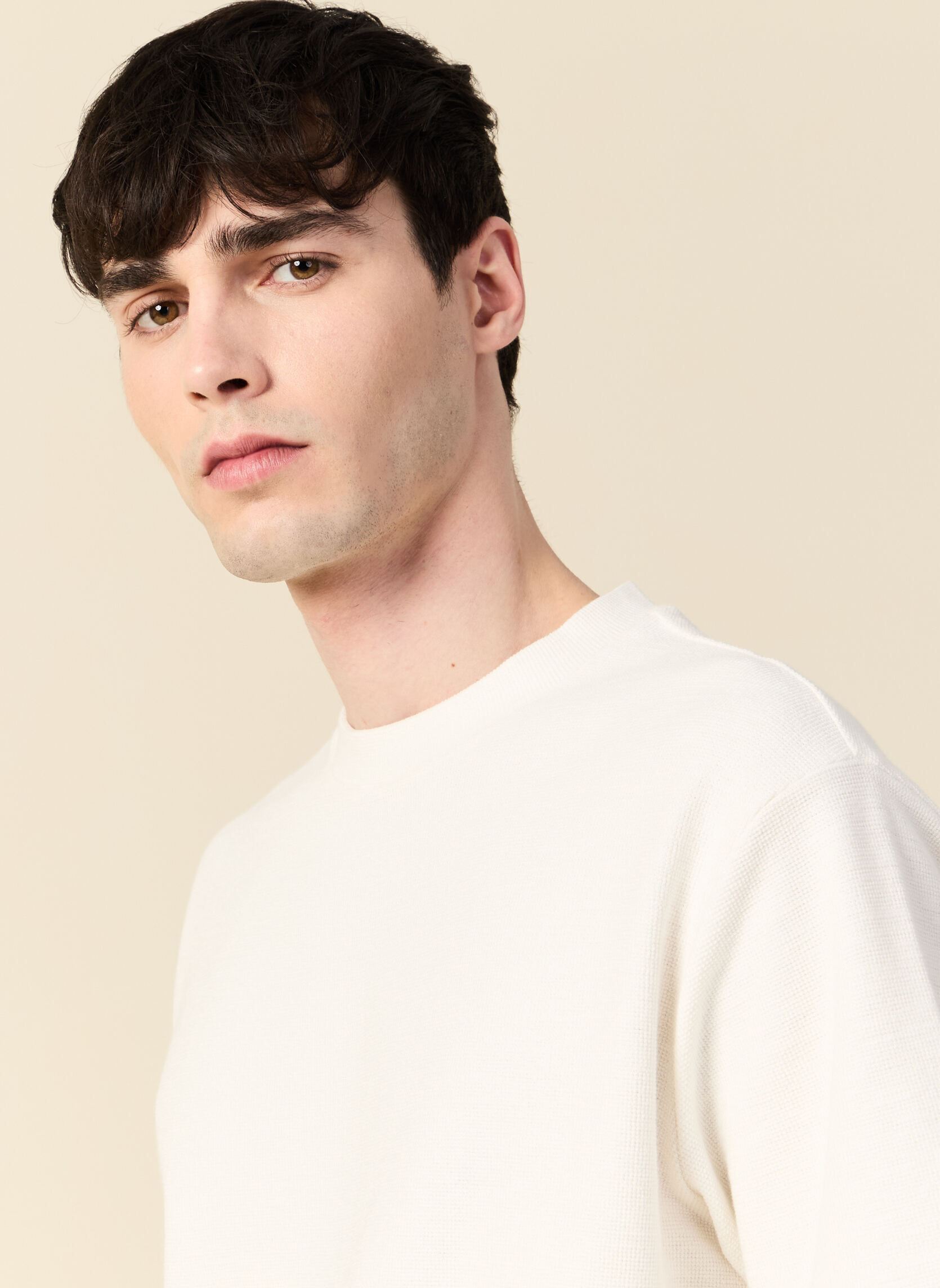 T-shirts met korte mouwen TEESETH heren wit Bonobo T-shirts met korte mouwen TEESETH heren wit Coconut Milk