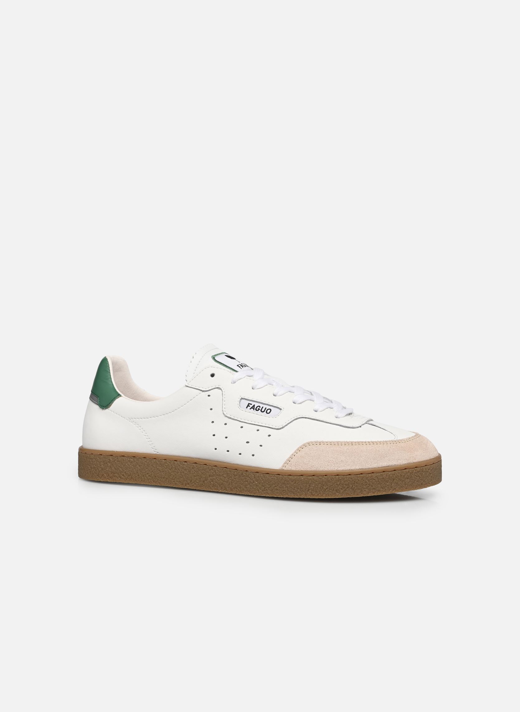 Baskets basses LUMBO LEATHER SUEDE M homme blanc Faguo Baskets basses LUMBO LEATHER SUEDE M homme blanc WHITE/GREEN
