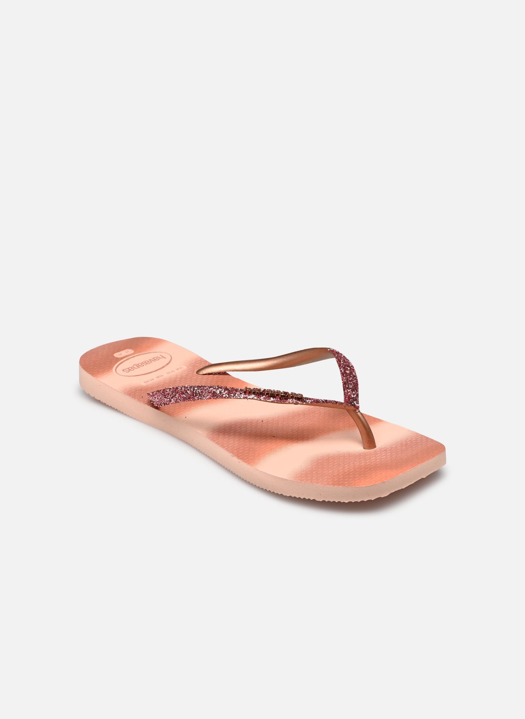Tongs Slim Square Glitter Party femme rose Havaianas Tongs Slim Square Glitter Party femme rose Ballet Rose