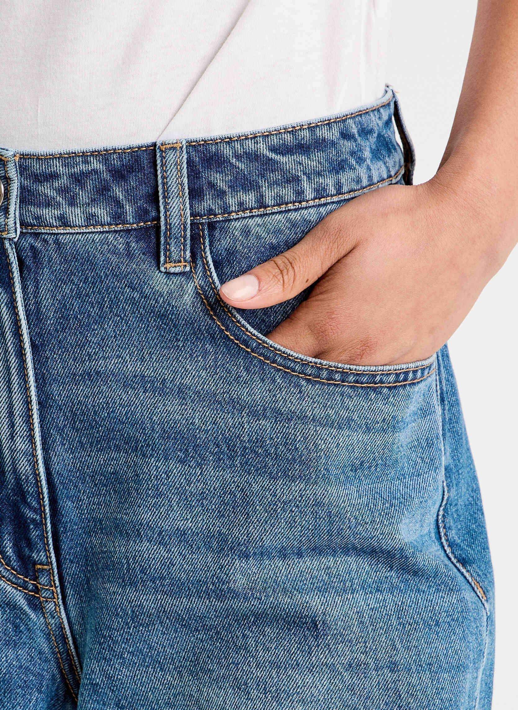 Wijde jeans / Flared Jeans Istano-Turn dames blauw Cache Cache Wijde jeans / Flared Jeans Istano-Turn dames blauw DENIM DOUBLE STONE