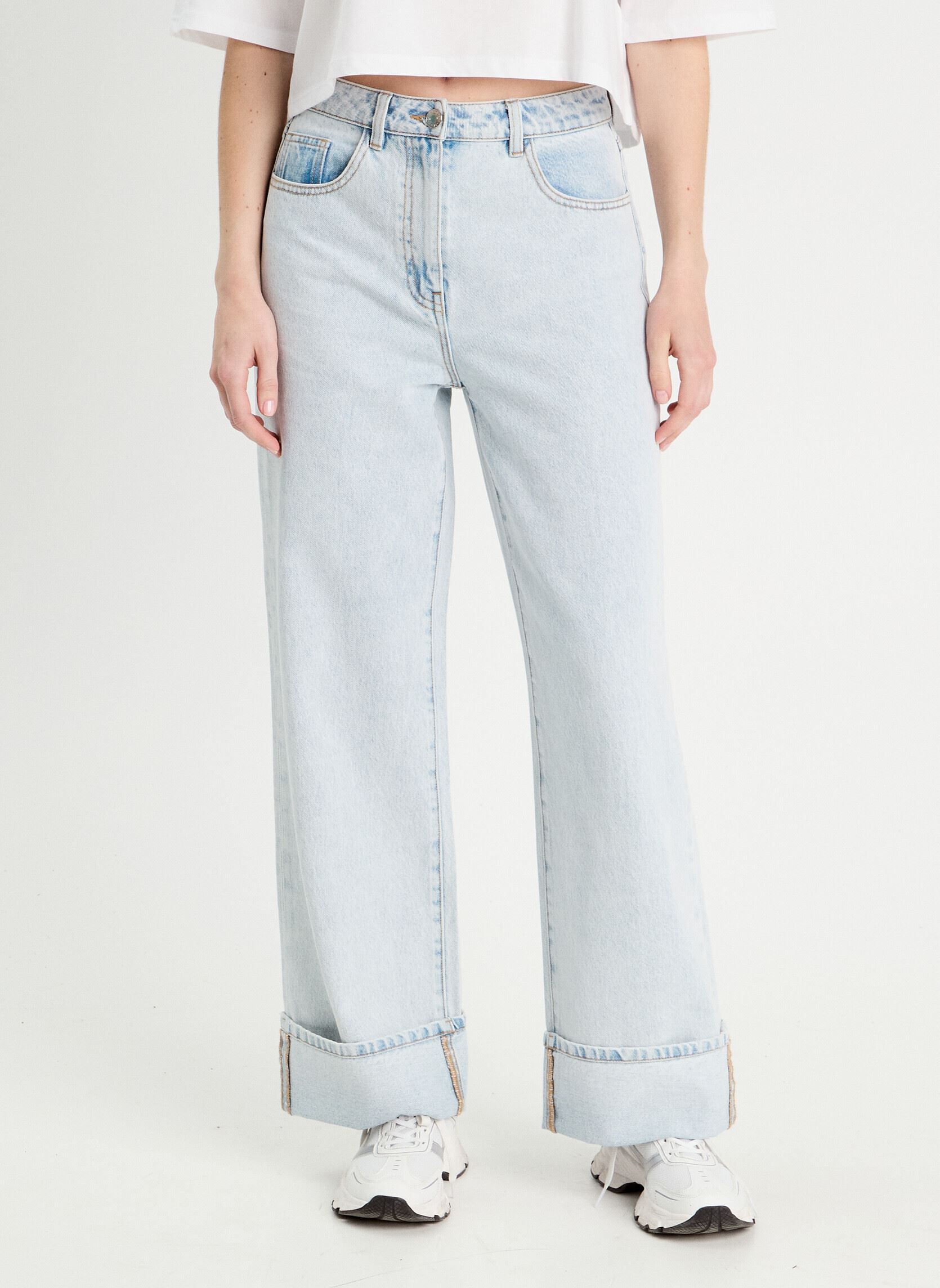 Jeans larghi Istano-Turn donna blu Cache Cache Jeans larghi Istano-Turn donna blu DENIM BLEACH