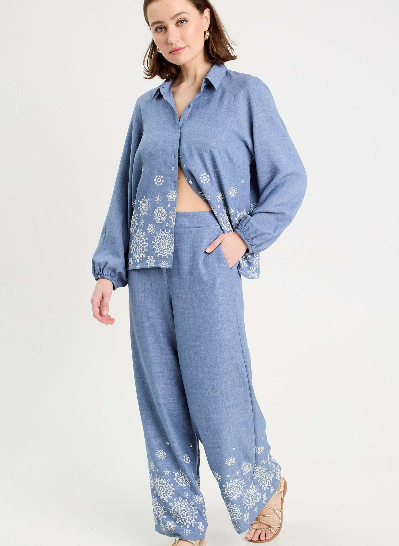 Langarm-Blusen Bloflowasis2 damen blau Cache Cache Langarm-Blusen Bloflowasis2 damen blau GEO-OASISORN-B