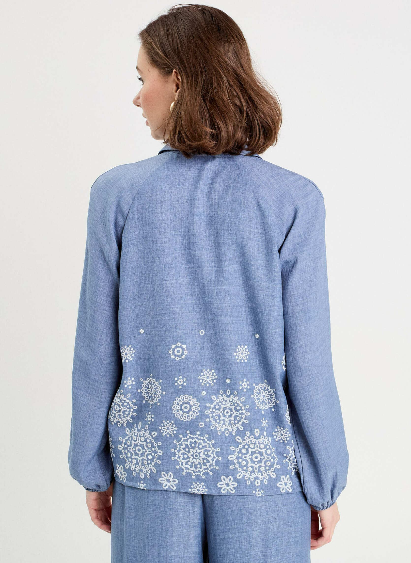 Langarm-Blusen Bloflowasis2 damen blau Cache Cache Langarm-Blusen Bloflowasis2 damen blau GEO-OASISORN-B