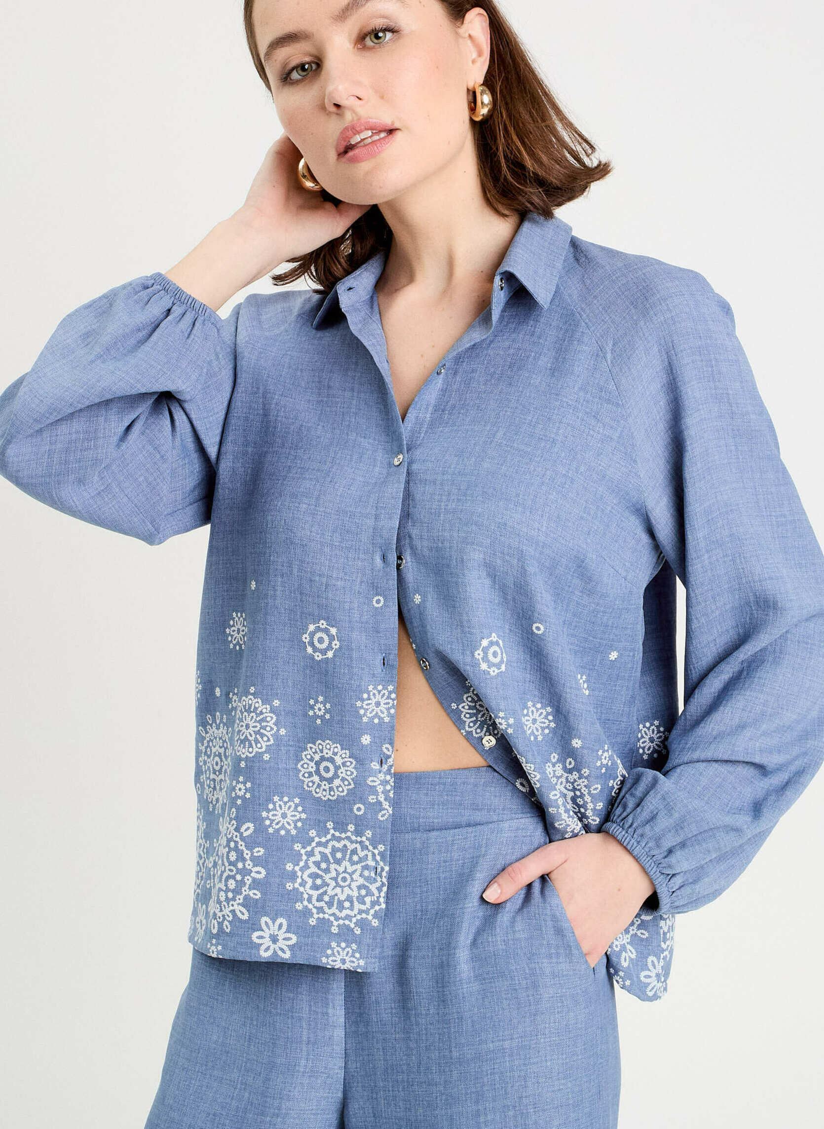 Langarm-Blusen Bloflowasis2 damen blau Cache Cache Langarm-Blusen Bloflowasis2 damen blau GEO-OASISORN-B