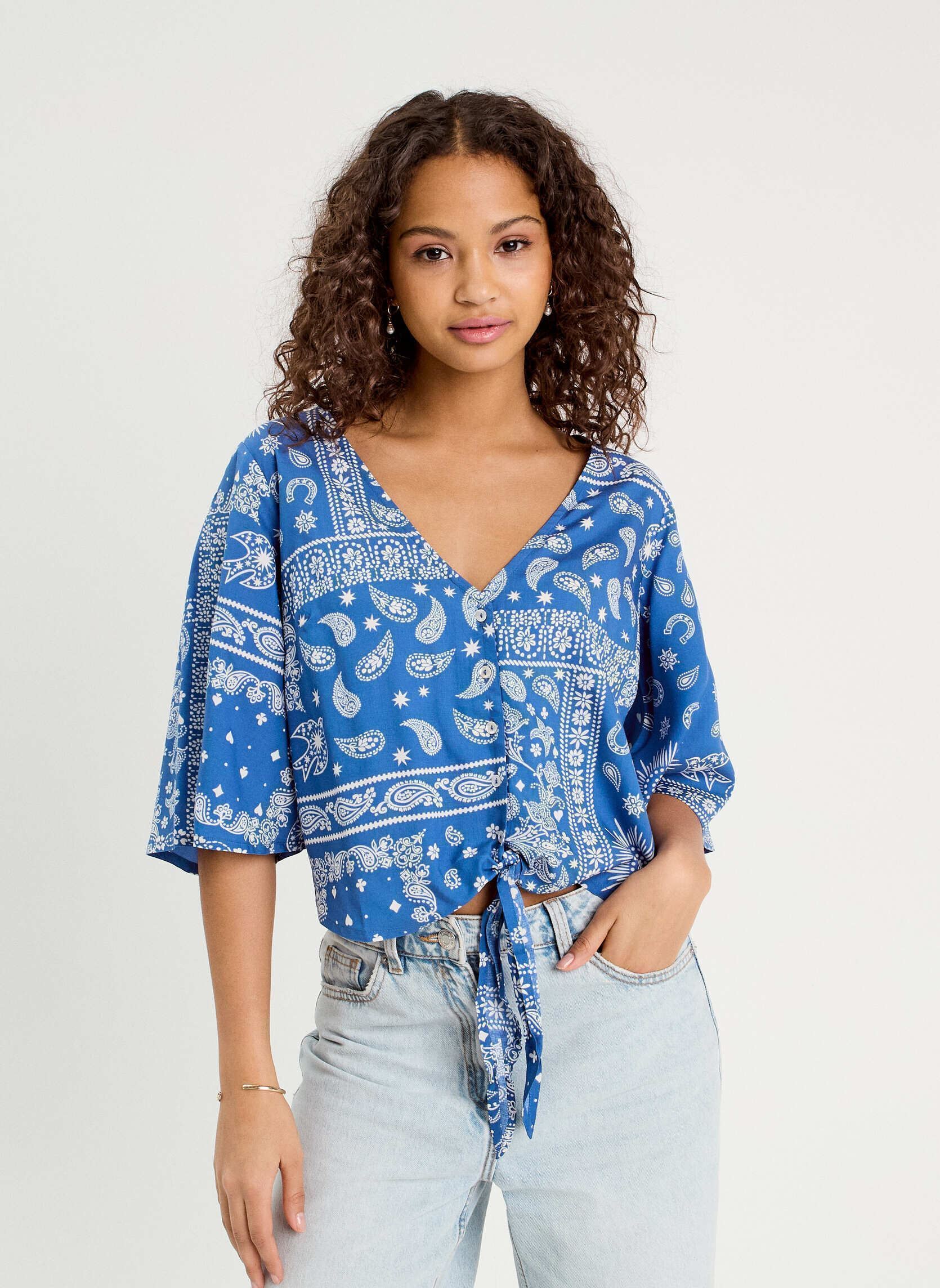 Blouses manches longues Bloufibaop femme bleu Cache Cache Blouses manches longues Bloufibaop femme bleu ORN-BANDA-B