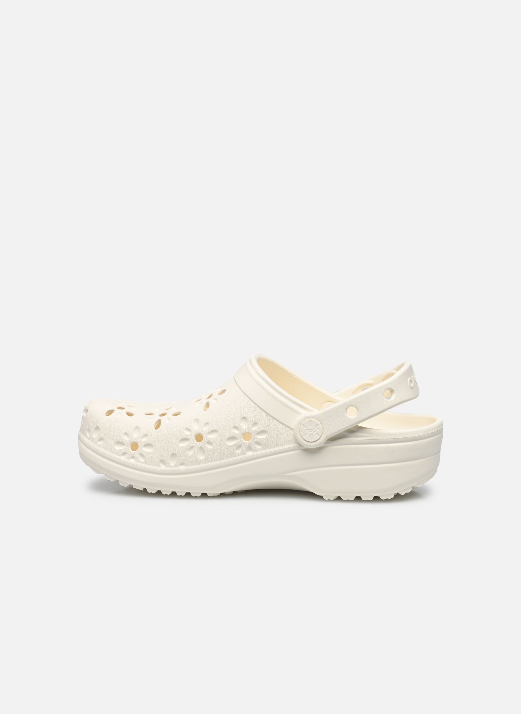 Pantoletten und Clogs Classic Floral Cut Out Clog damen weiß Crocs Pantoletten und Clogs Classic Floral Cut Out Clog damen weiß Chalk