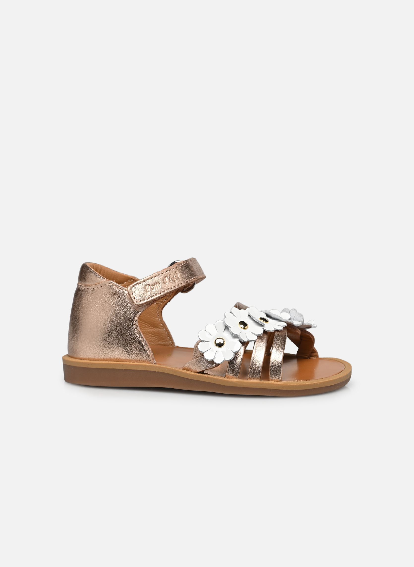 Sandalen POPPY MULTI FLO mädchen rosa Pom d Api Sandalen POPPY MULTI FLO mädchen rosa CUIVRE-BLANC