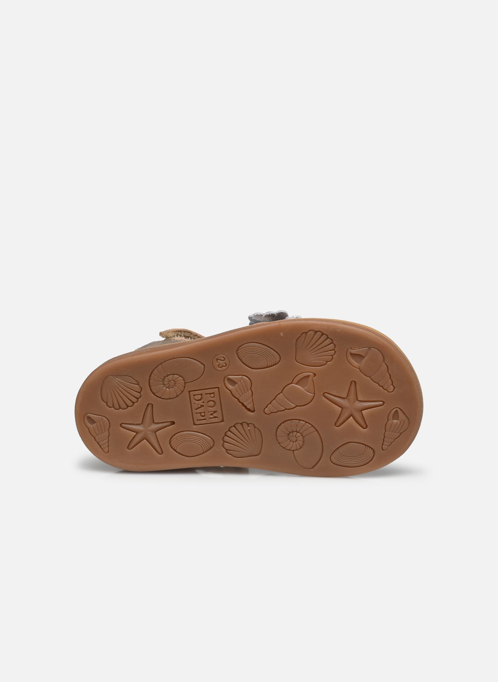 Sandales POPPY MULTI FLO fille or et bronze Pom d Api Sandales POPPY MULTI FLO fille or et bronze PLATINE-MULTI FRESH