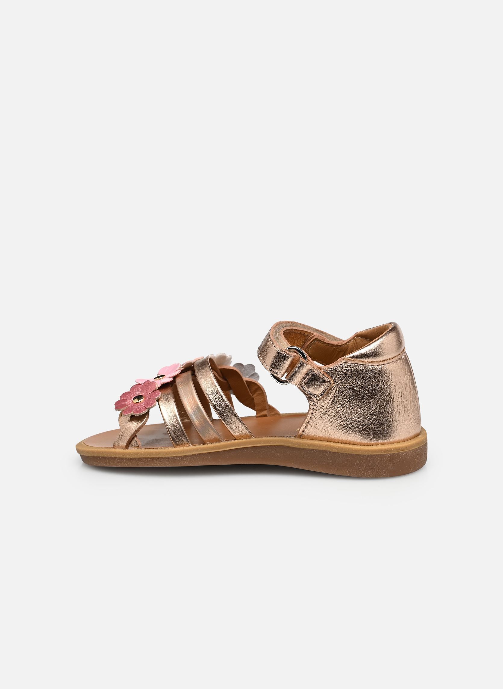 Sandalen POPPY MULTI FLO mädchen silber Pom d Api Sandalen POPPY MULTI FLO mädchen silber CUIVRE-MULTI ROSE