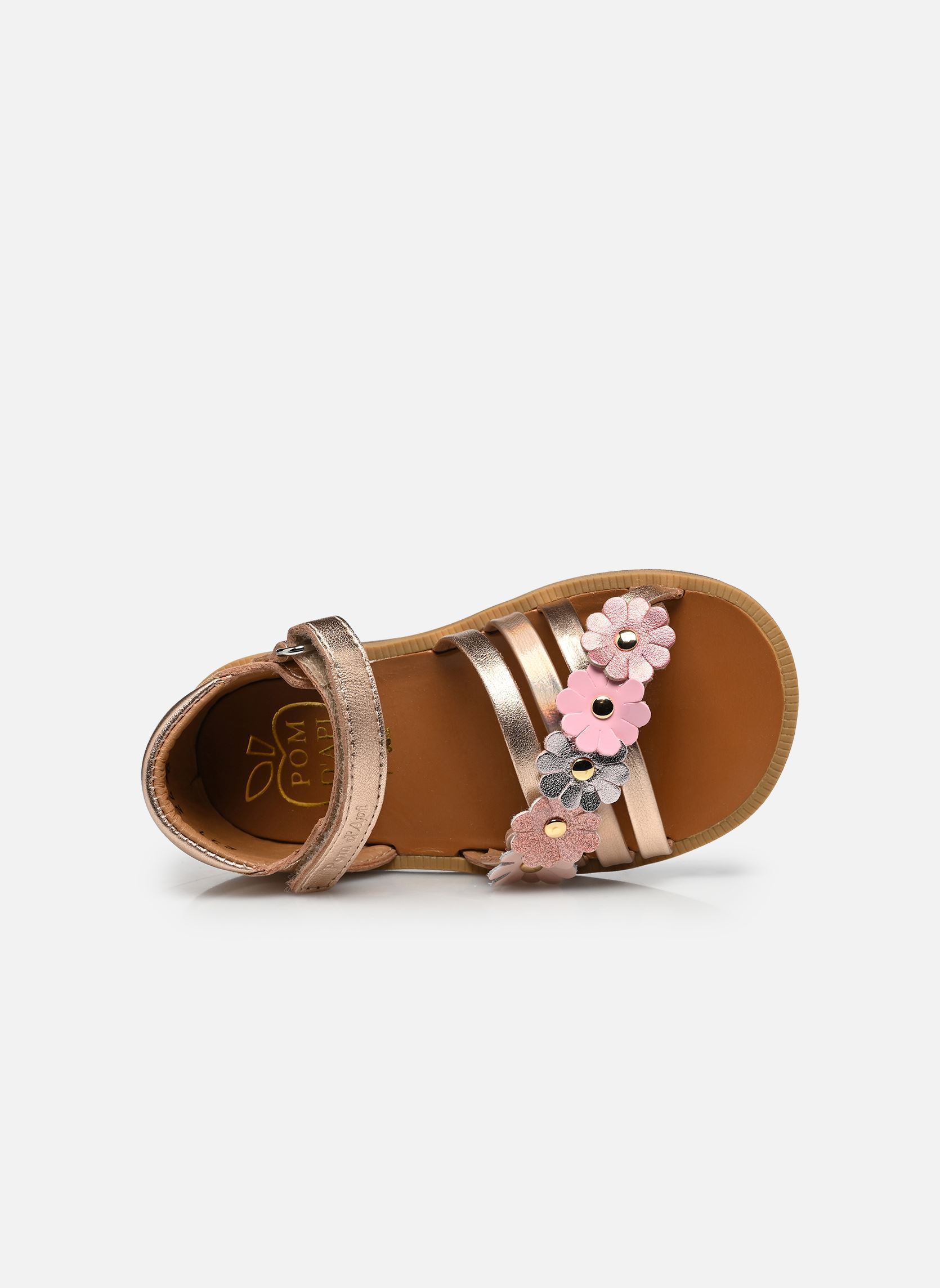 Sandalen POPPY MULTI FLO mädchen silber Pom d Api Sandalen POPPY MULTI FLO mädchen silber CUIVRE-MULTI ROSE