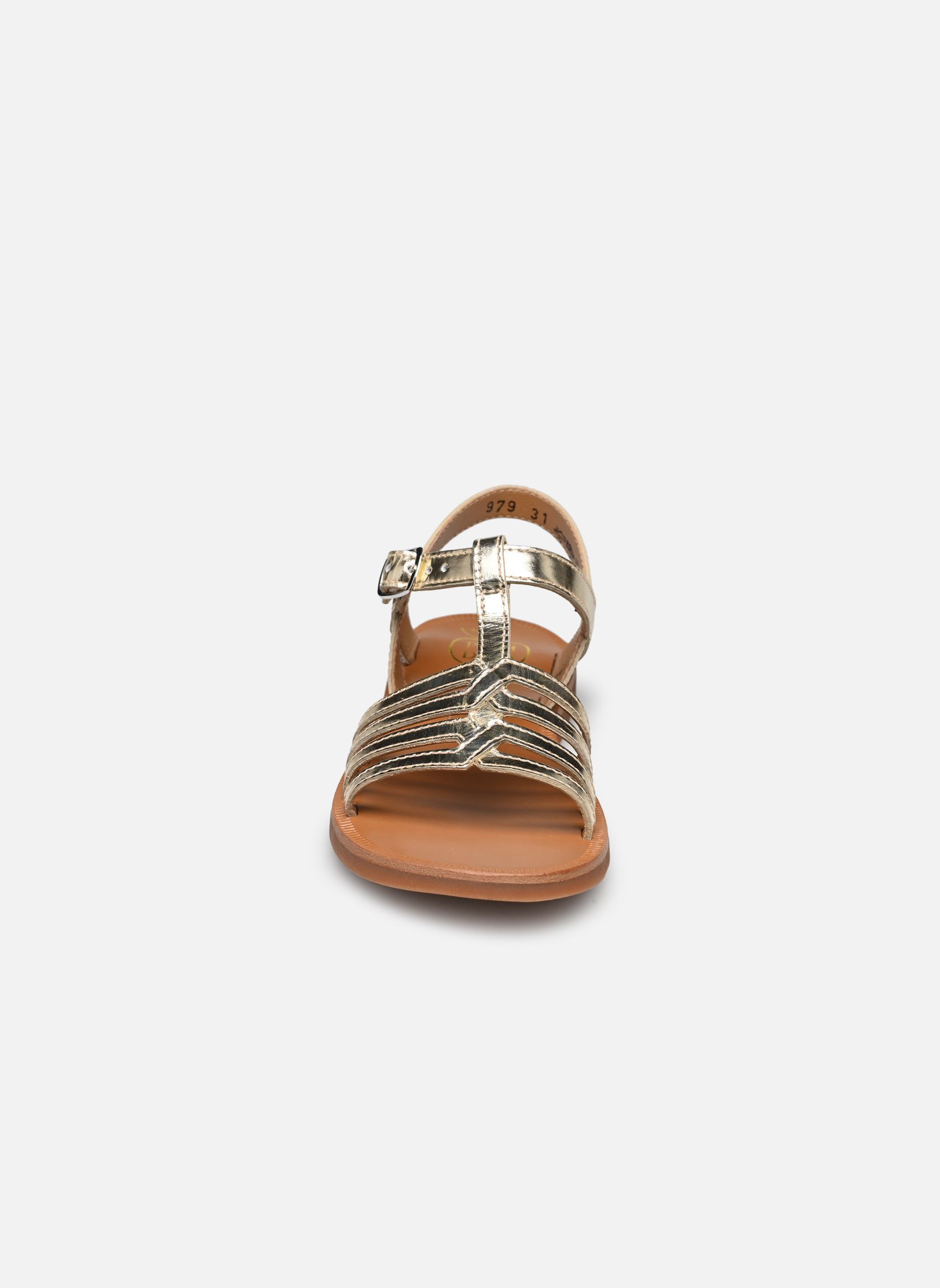 Sandales PLAGETTE NEW SALOME fille or et bronze Pom d Api Sandales PLAGETTE NEW SALOME fille or et bronze PLATINE