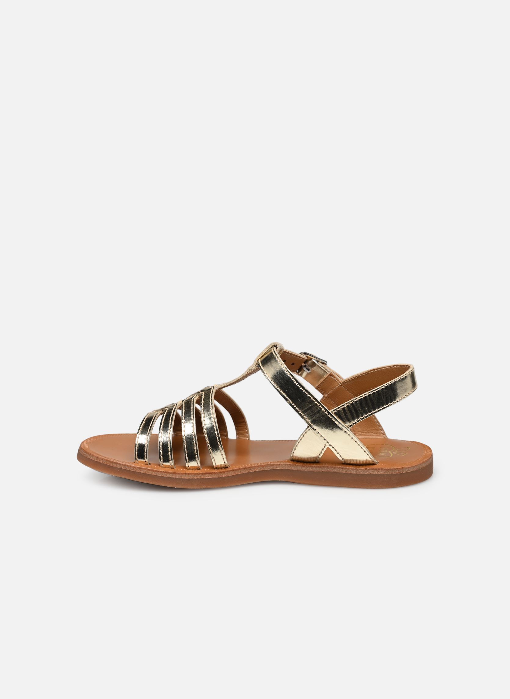 Sandales PLAGETTE NEW SALOME fille or et bronze Pom d Api Sandales PLAGETTE NEW SALOME fille or et bronze PLATINE