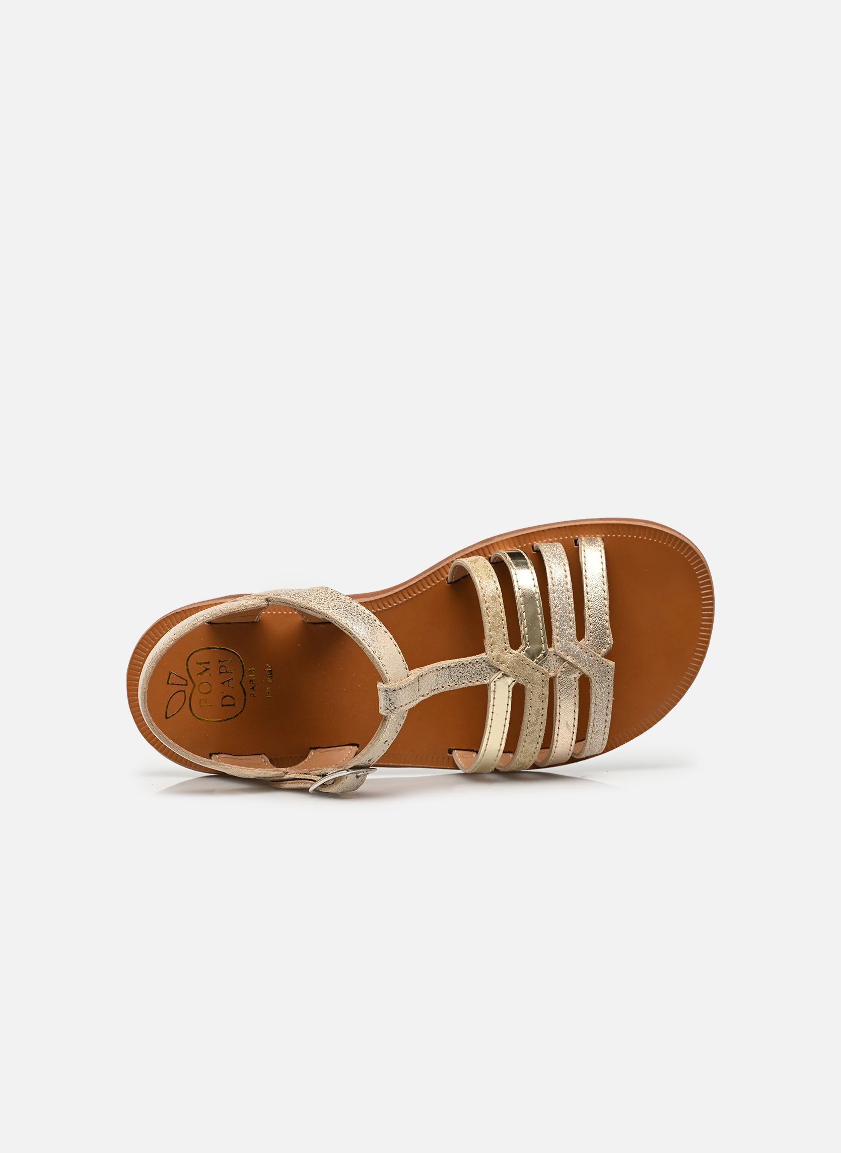 Sandales PLAGETTE NEW SALOME fille or et bronze Pom d Api Sandales PLAGETTE NEW SALOME fille or et bronze PLATINE 2