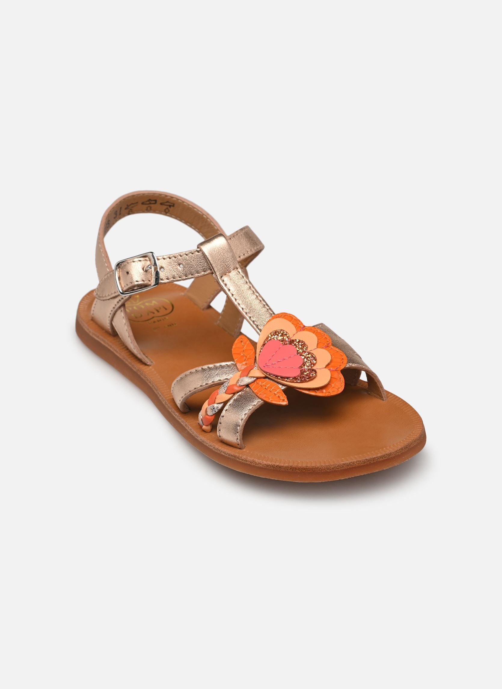 Sandalen PLAGETTE ALTO mädchen silber Pom d Api Sandalen PLAGETTE ALTO mädchen silber CUIVRE