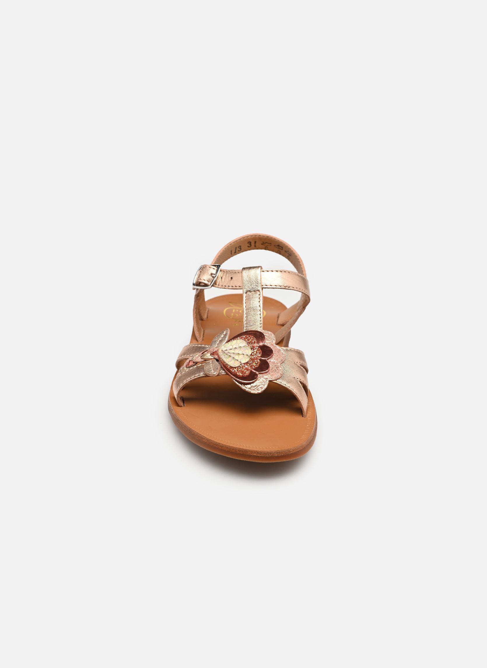 Sandales PLAGETTE ALTO fille argent Pom d Api Sandales PLAGETTE ALTO fille argent CUIVRE MULTI CHIC