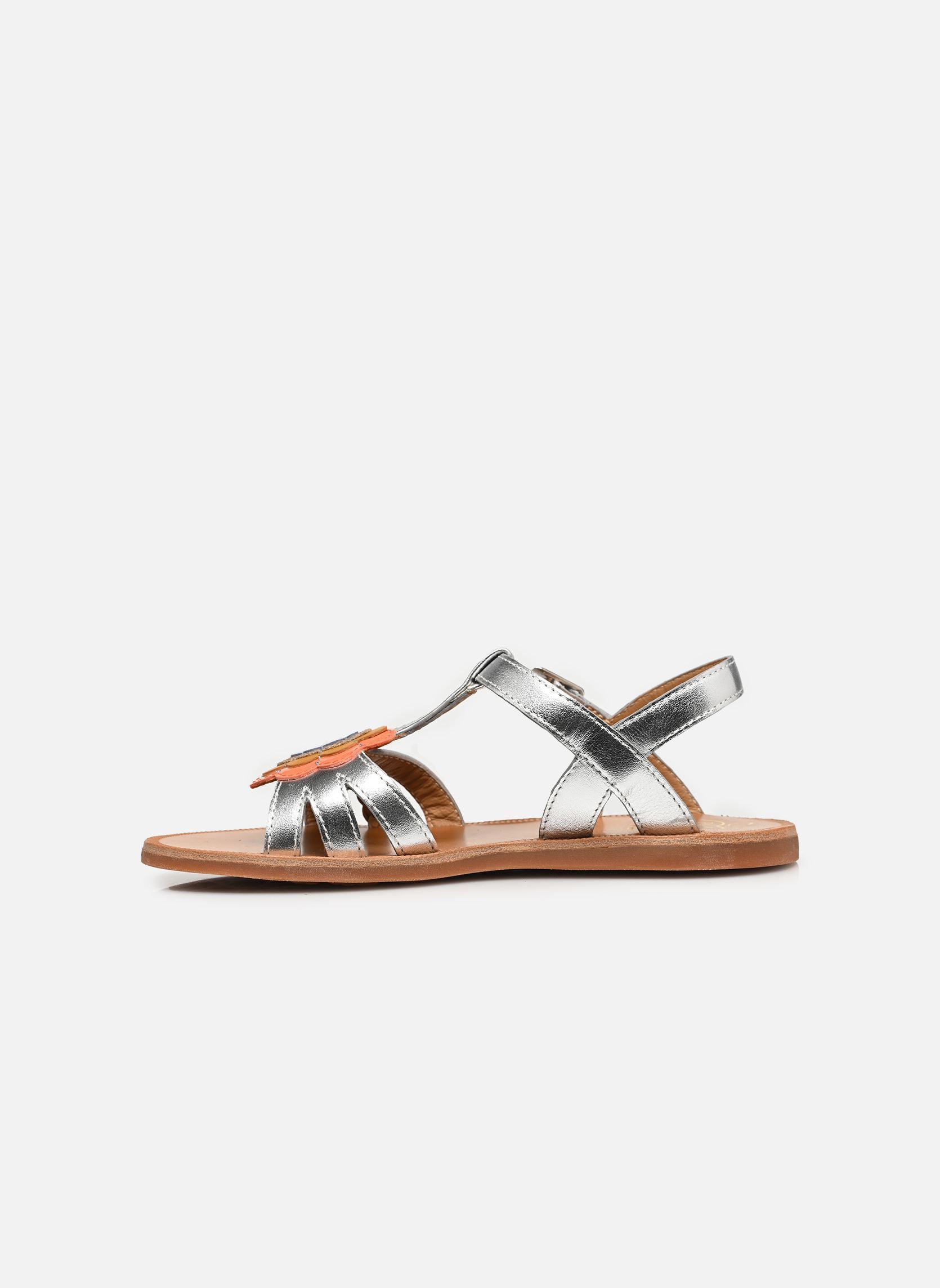Sandalen PLAGETTE ALTO mädchen silber Pom d Api Sandalen PLAGETTE ALTO mädchen silber ARGENT MULTI PEPS