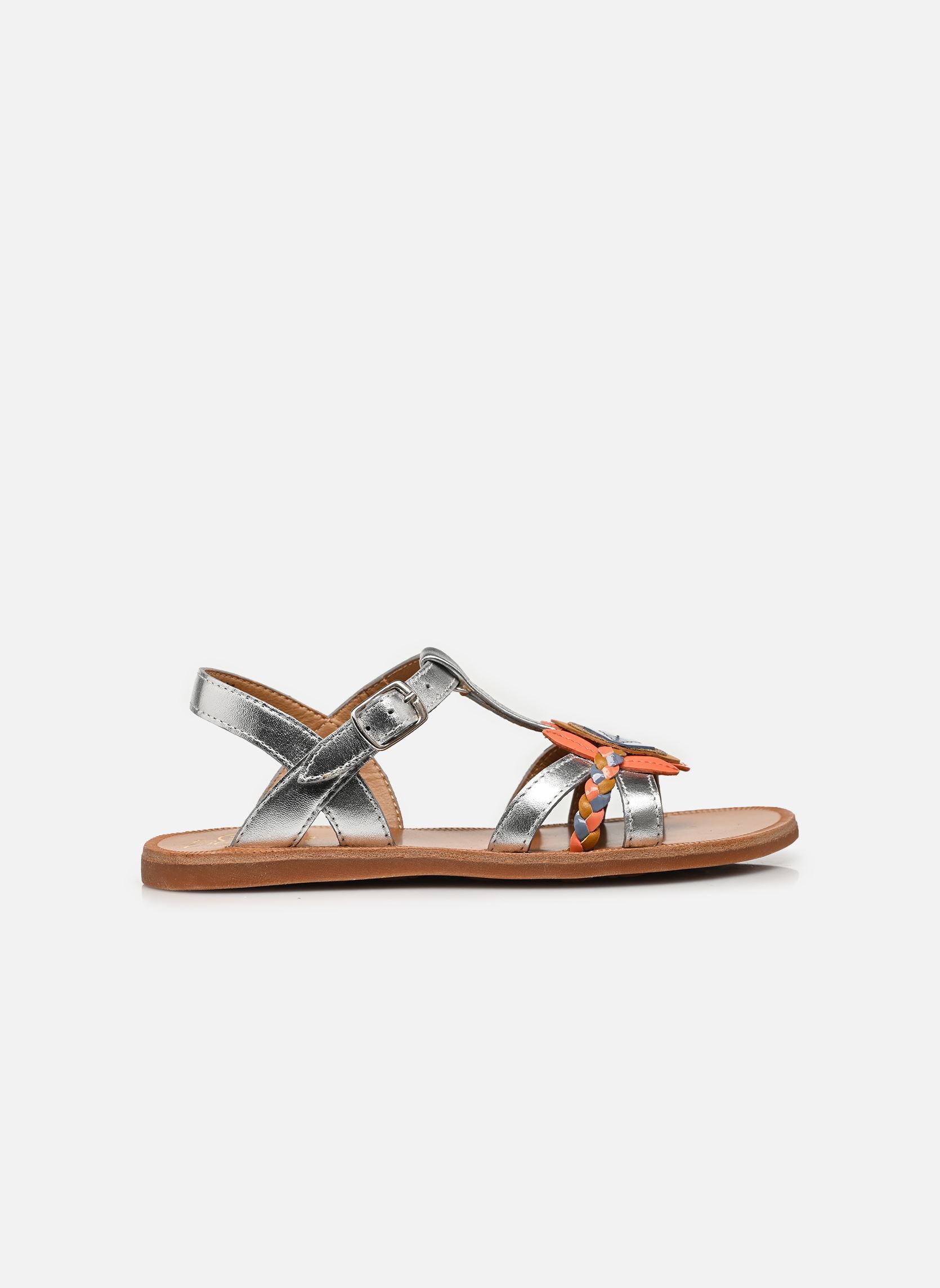 Sandalen PLAGETTE ALTO mädchen silber Pom d Api Sandalen PLAGETTE ALTO mädchen silber ARGENT MULTI PEPS