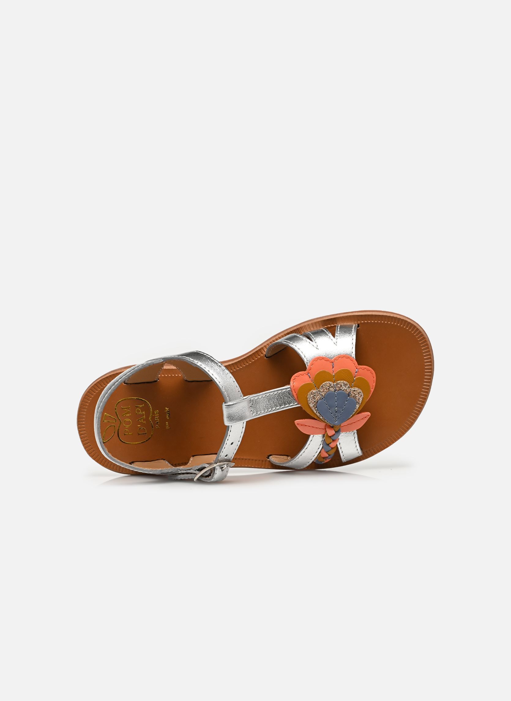 Sandalen PLAGETTE ALTO mädchen silber Pom d Api Sandalen PLAGETTE ALTO mädchen silber ARGENT MULTI PEPS