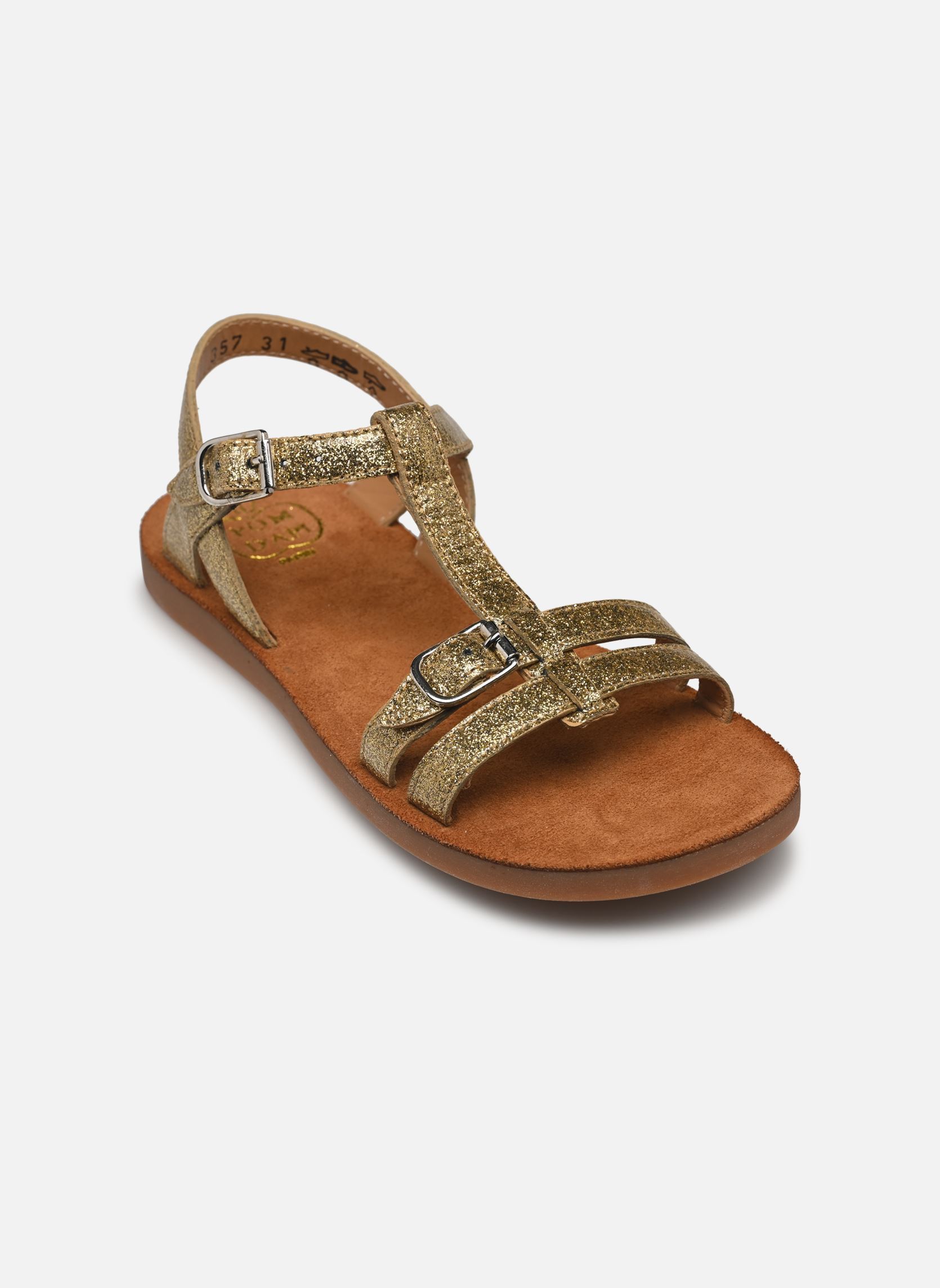 Sandalen PLAGE-AIR SAND meisjes goud en brons Pom d Api Sandalen PLAGE-AIR SAND meisjes goud en brons OR