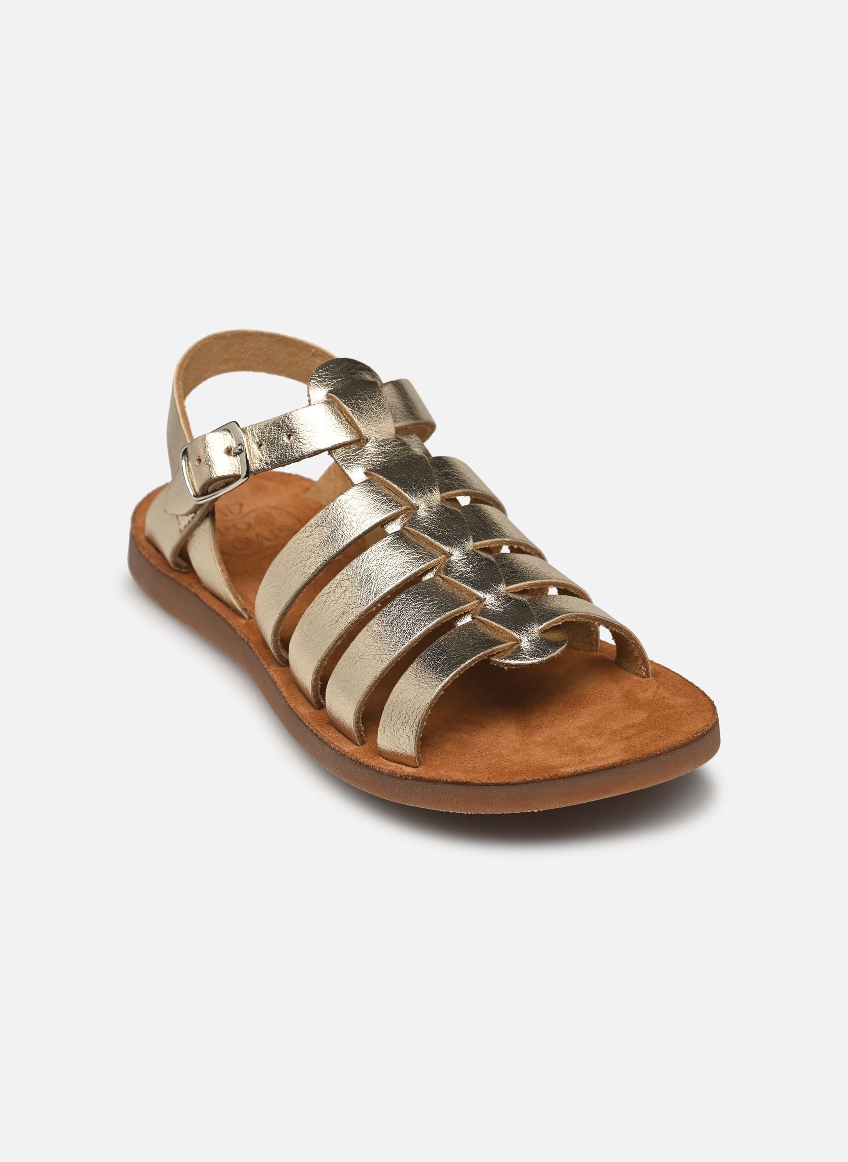 Sandali PLAGE-AIR PUR STRAP bambina oro e bronzo Pom d Api Sandali PLAGE-AIR PUR STRAP bambina oro e bronzo PLATINE