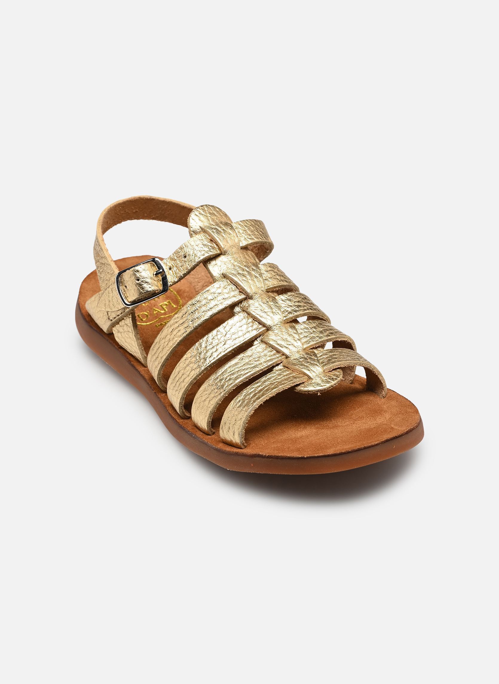 Sandales PLAGE-AIR PUR STRAP fille or et bronze Pom d Api Sandales PLAGE-AIR PUR STRAP fille or et bronze PLATINE 2