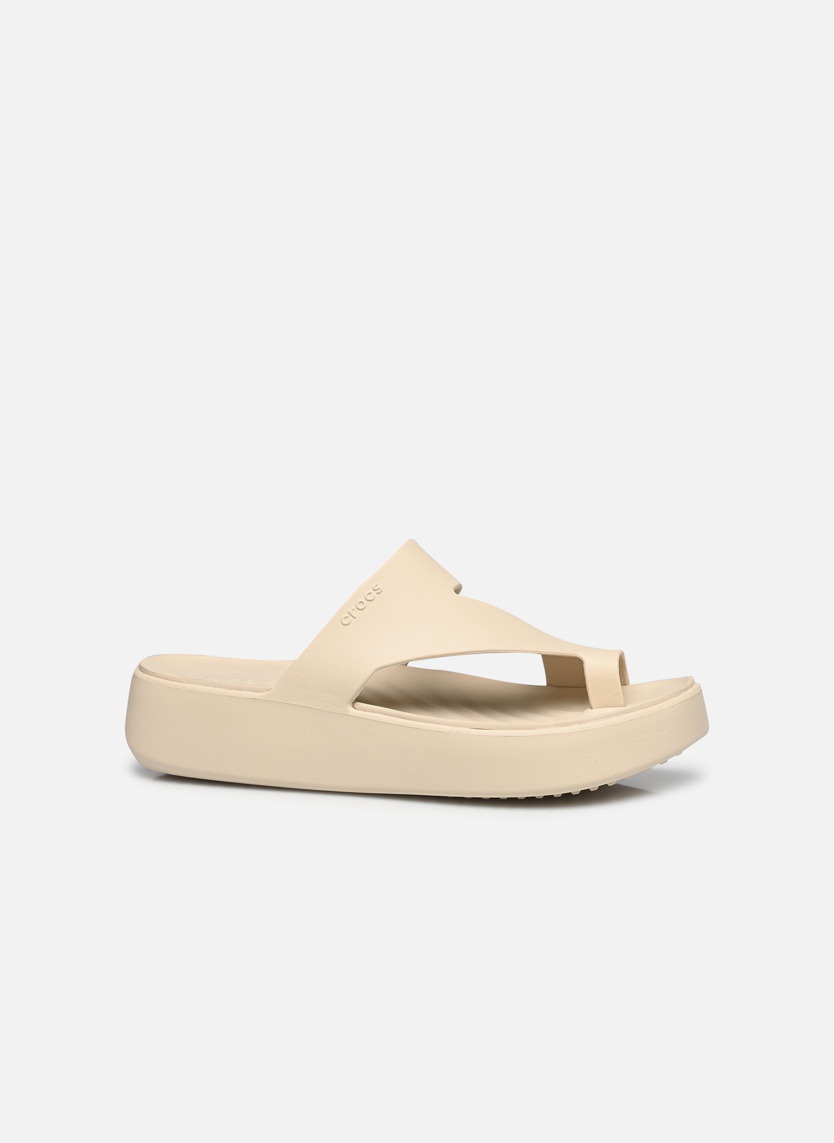 Pantoletten und Clogs Getaway Platform Toe Loop damen beige Crocs Pantoletten und Clogs Getaway Platform Toe Loop damen beige Sandstone
